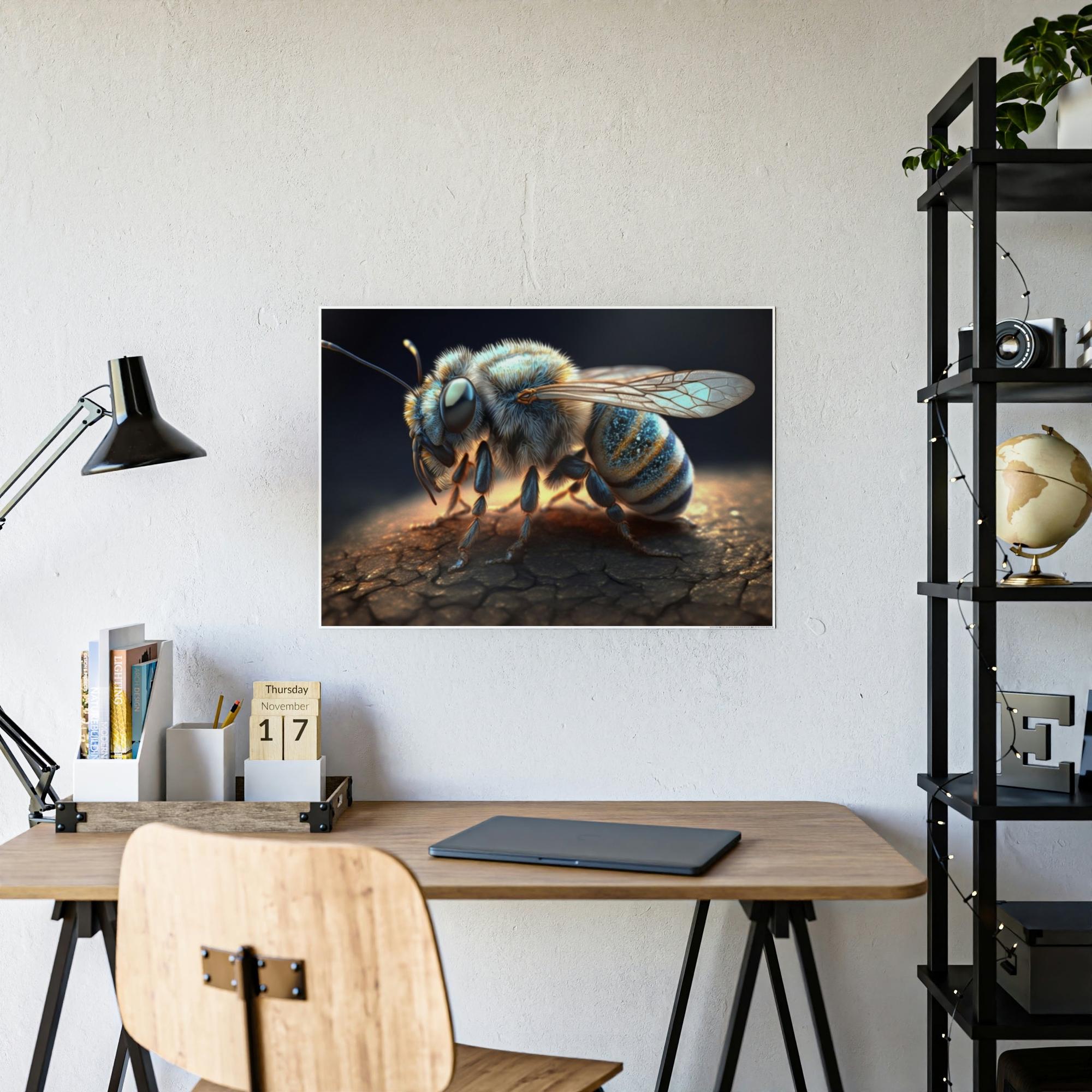 Bees Nature's Tiny Miracle: A Poster & Canvas Print of a Bee