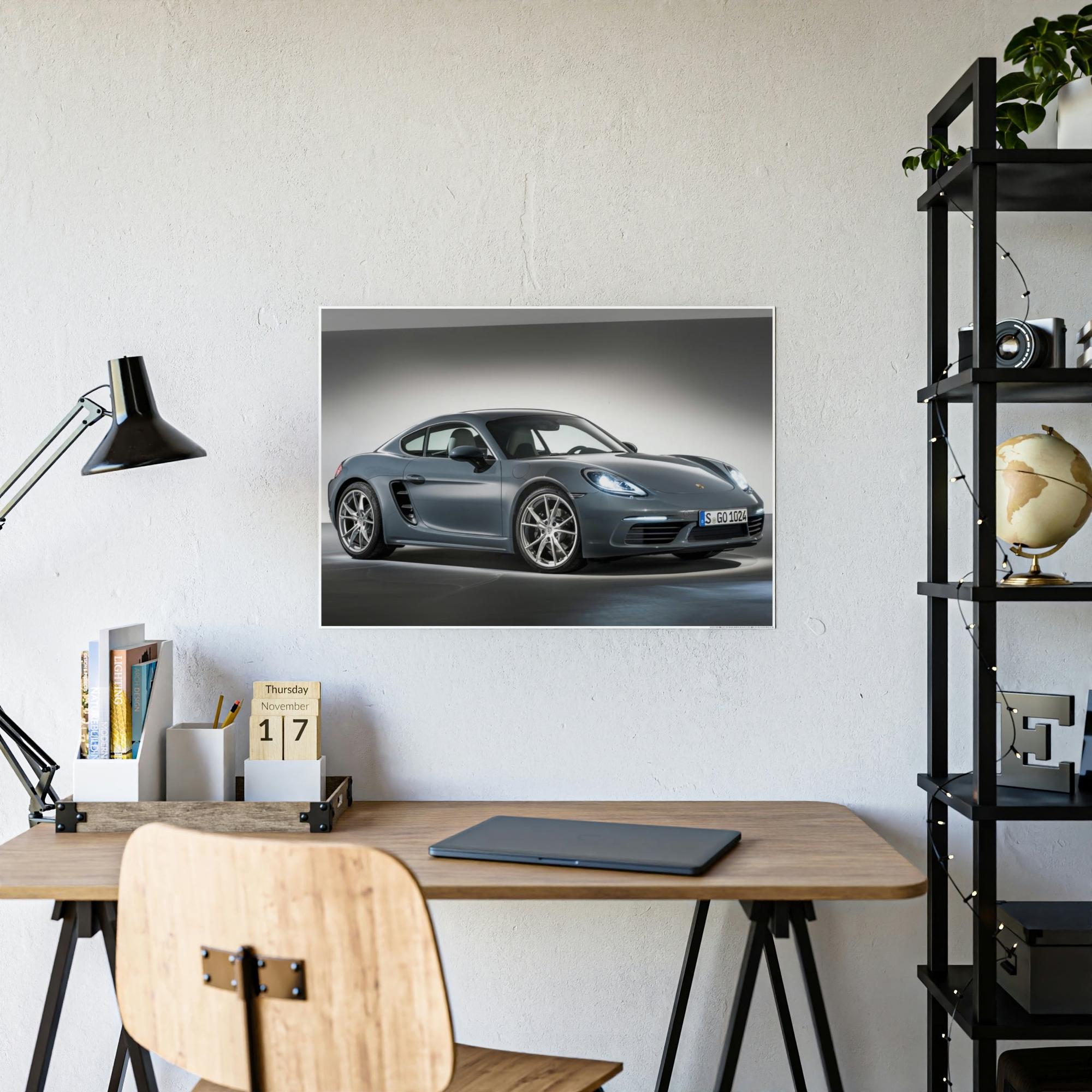 Porsche A Porsche Symphony: A Canvas & Poster Print of a Sports Car's Sleek Design