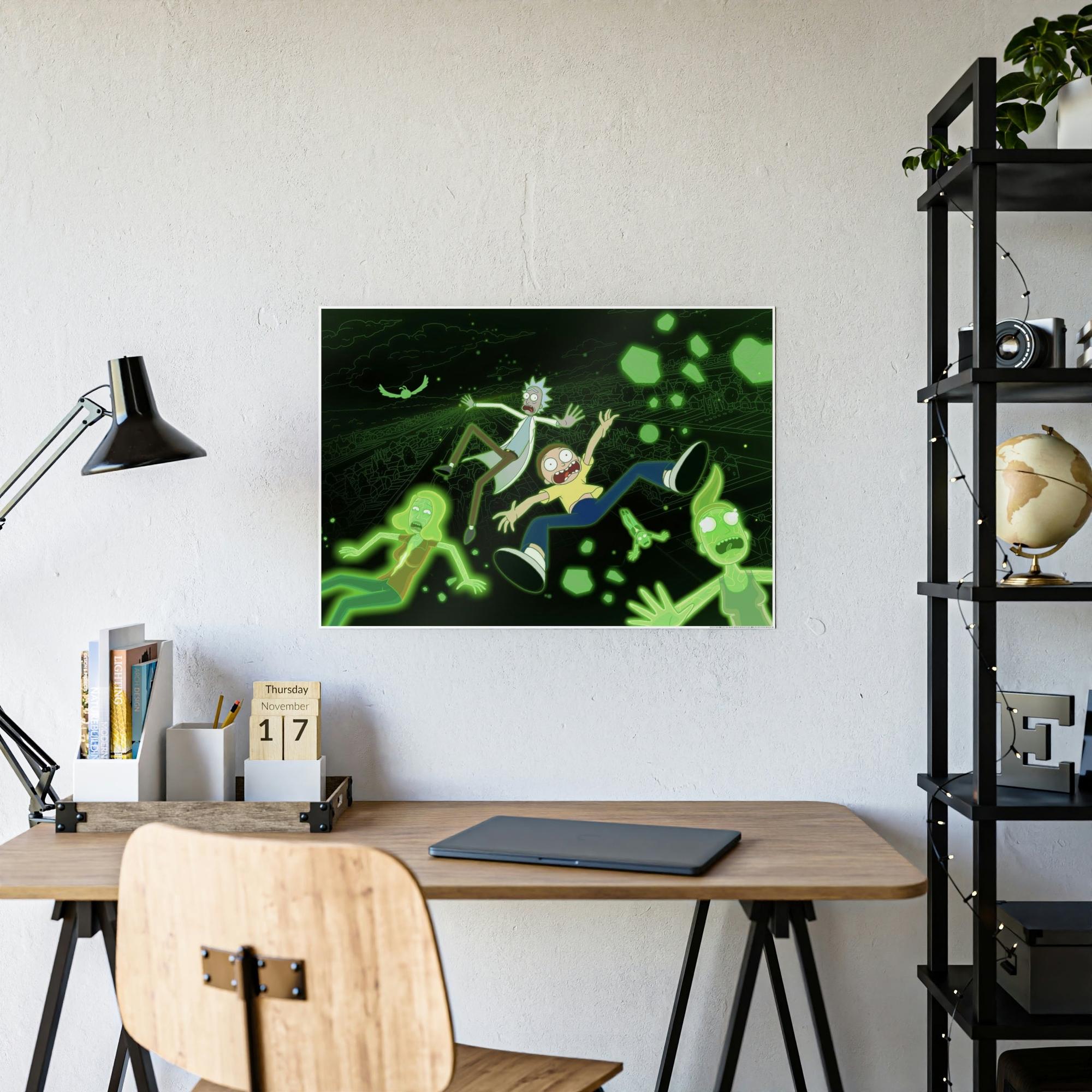Rick And Morty Art Interdimensional Adventure: Rick and Morty Art Print on Canvas for Wall Art Enthusiasts