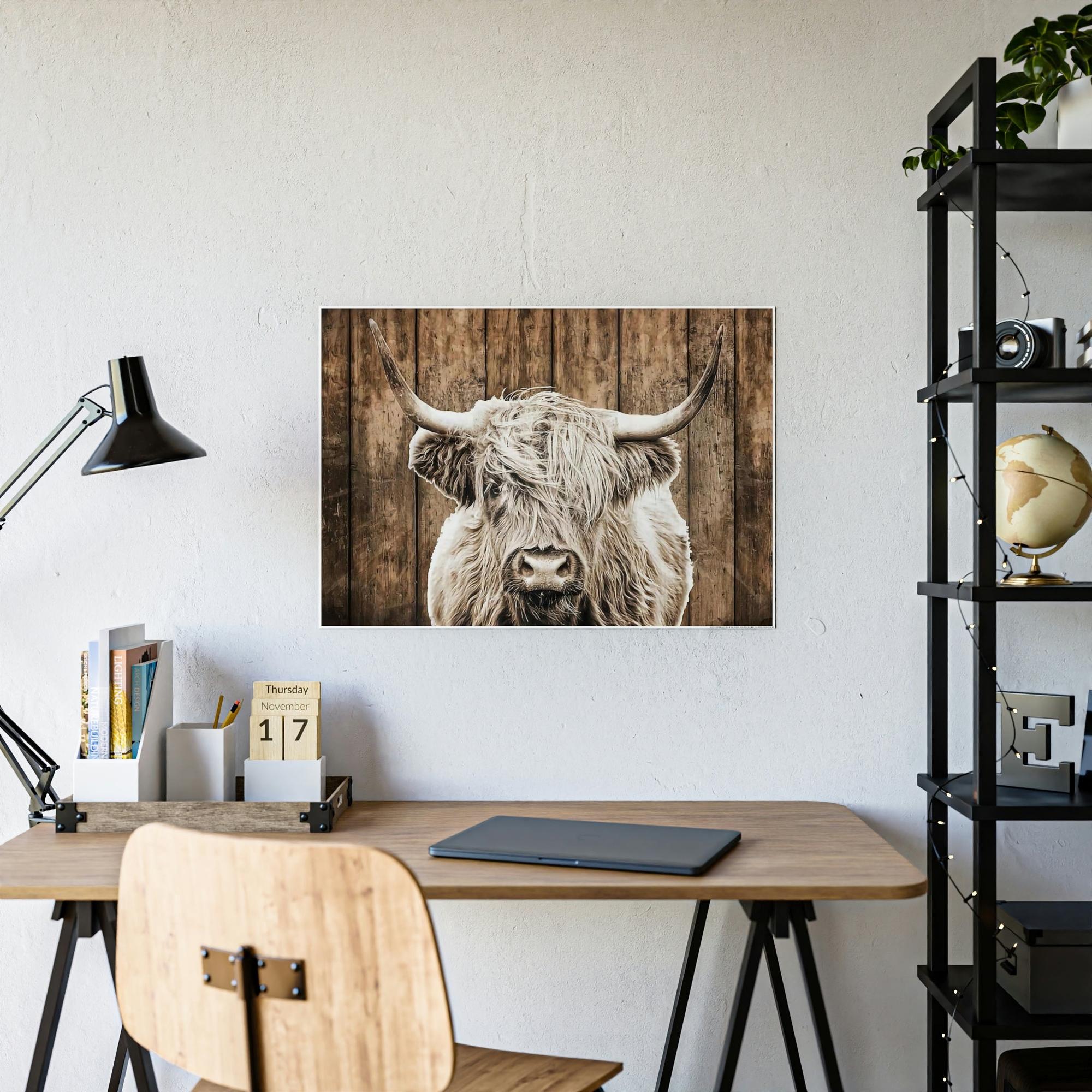Highland Cow Highland Cow | Wild White Highland Cow | Canvas art — Pixoram