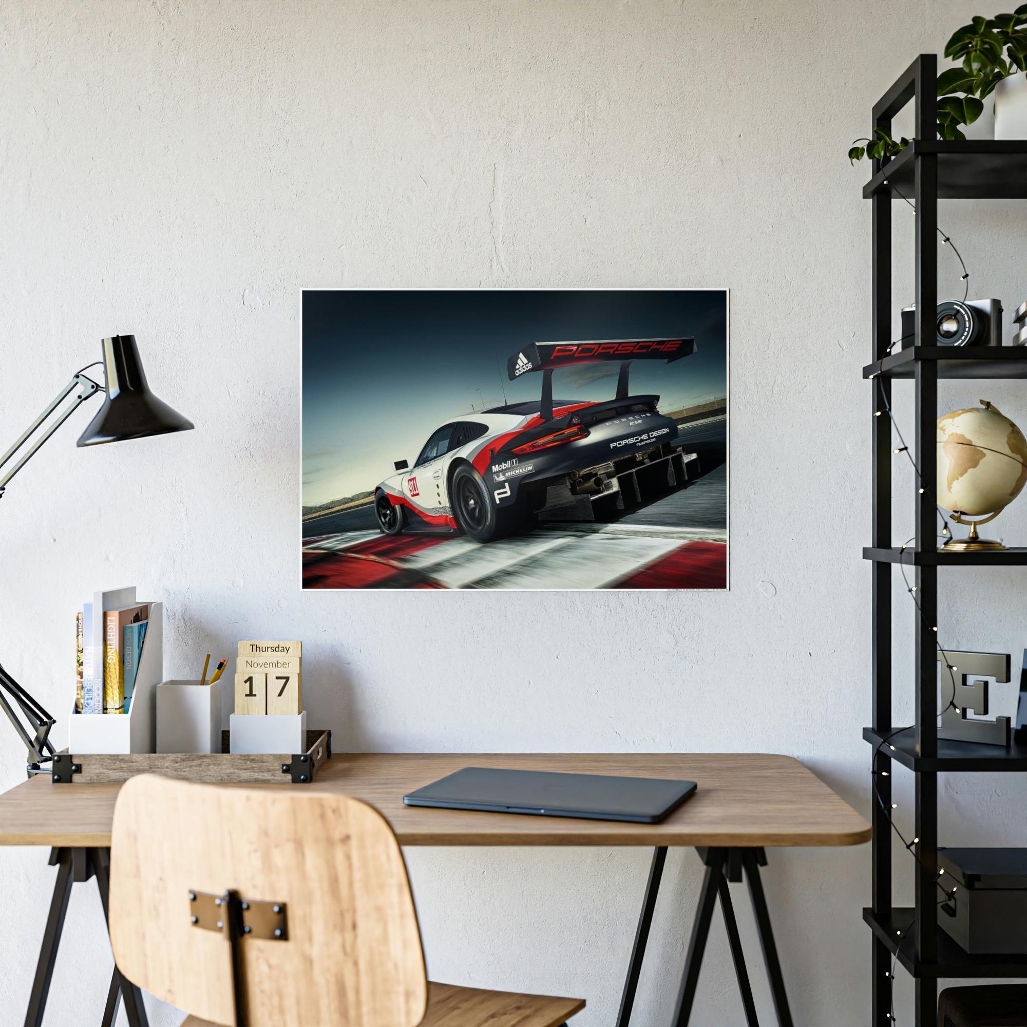 Porsche Porsche in Motion: A Framed Canvas & Poster Art Piece That Depicts the Speed and Grace of Porsche