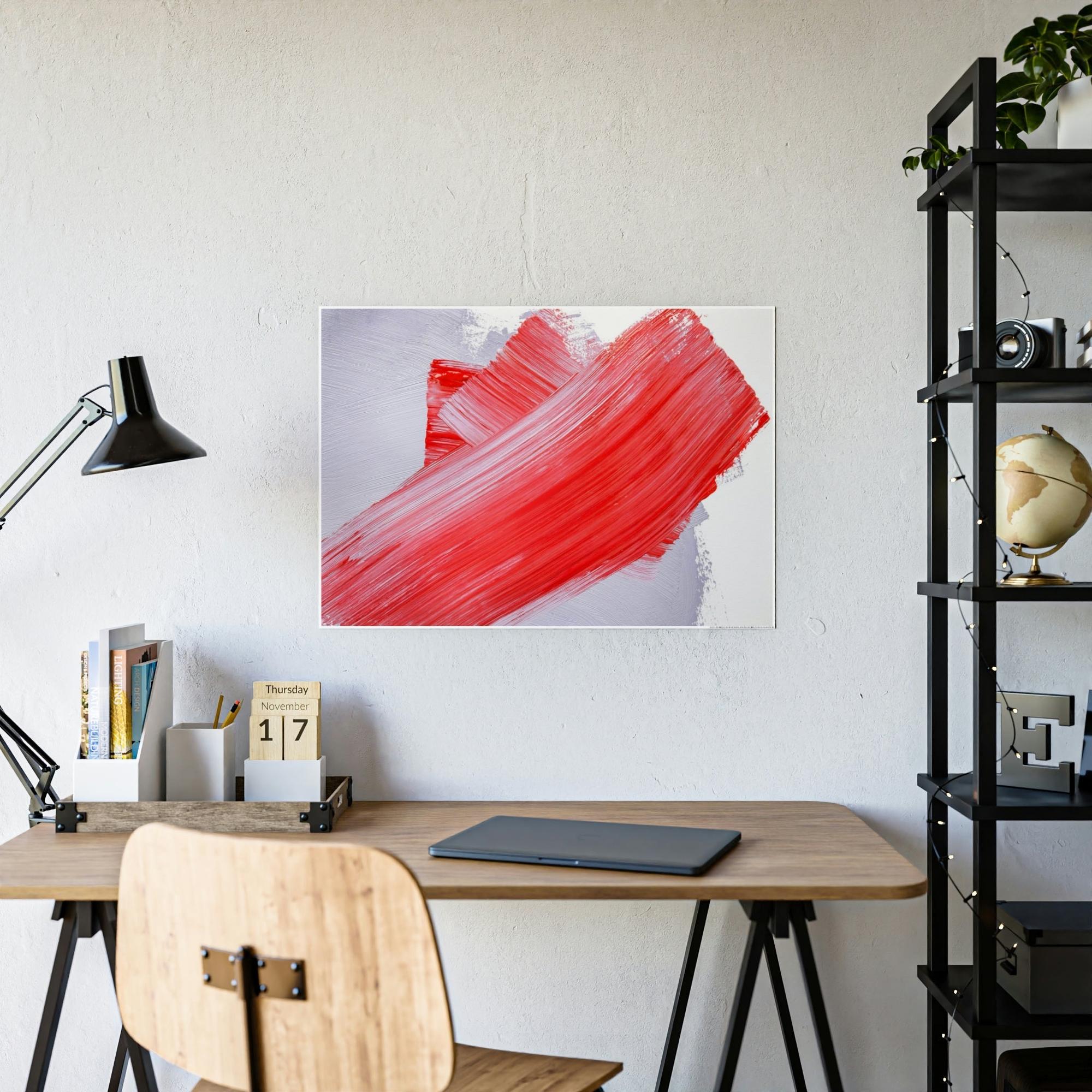 Red Abstract Art Red Abstract Delight: Natural Canvas and Framed Poster for Your Wall Art