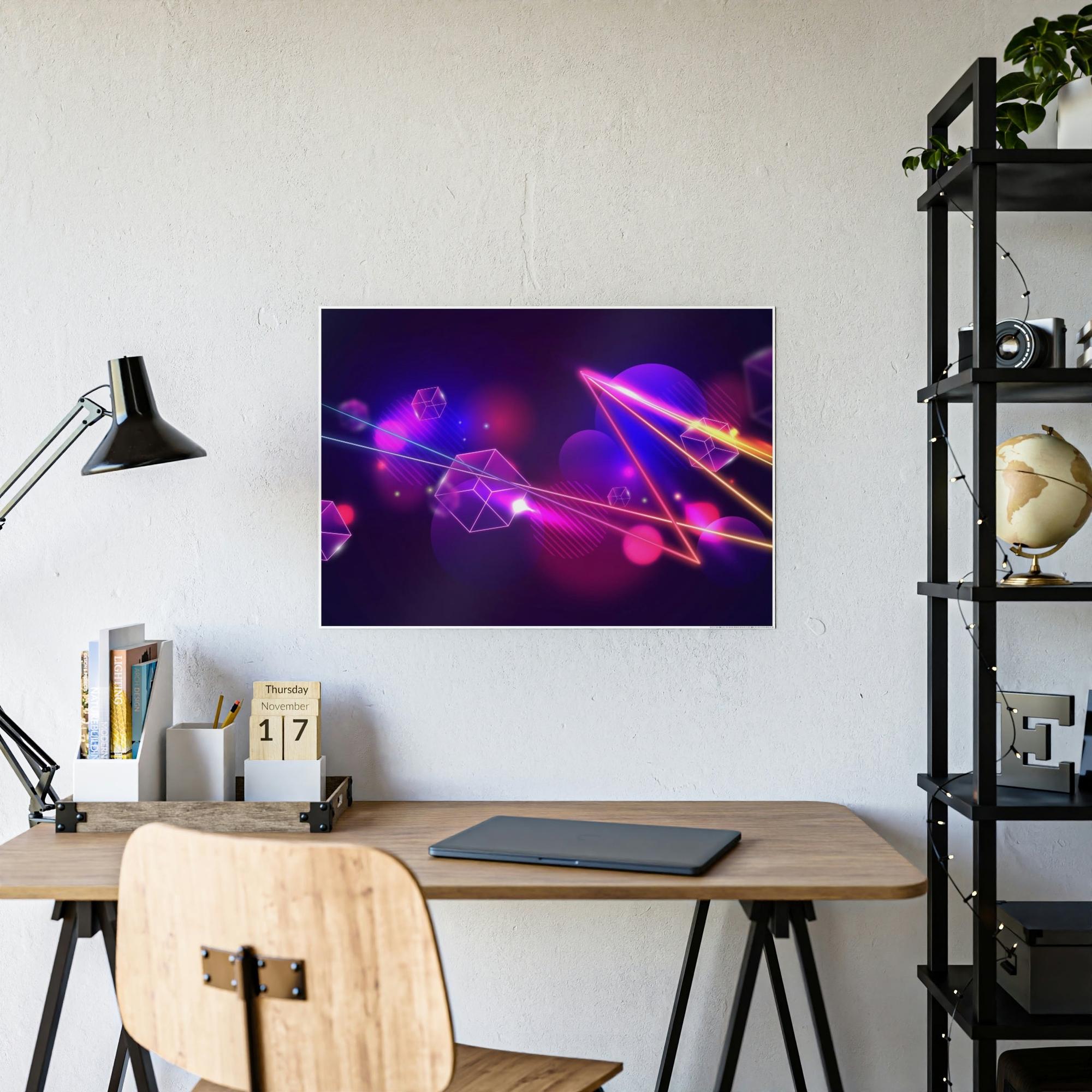 Neon Radiant Abstraction: Vibrant Canvas Prints for Mesmerizing Wall Art Decor