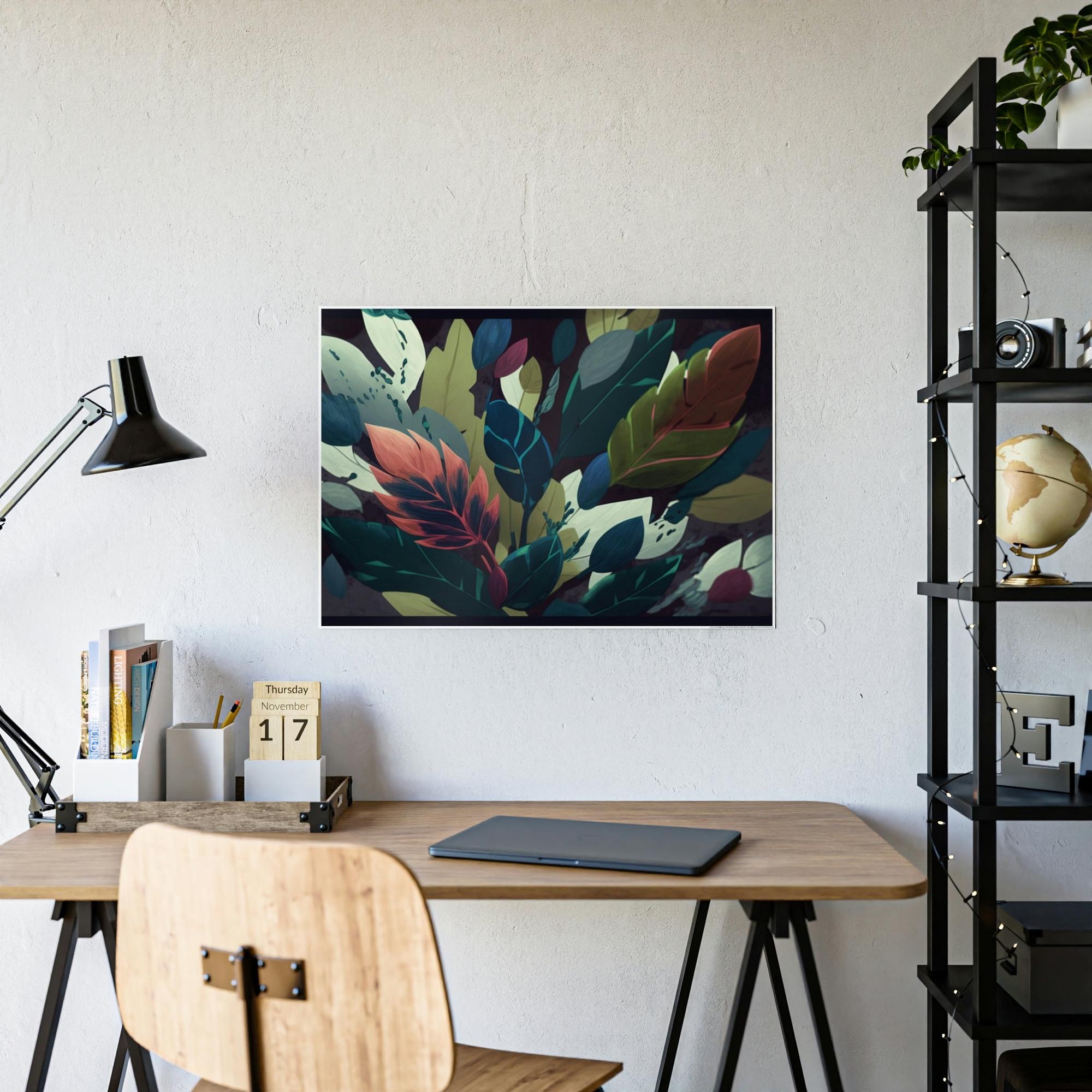 Abstract Botanical Floral Symphony: Canvas & Poster Print of Abstract Botanical Art