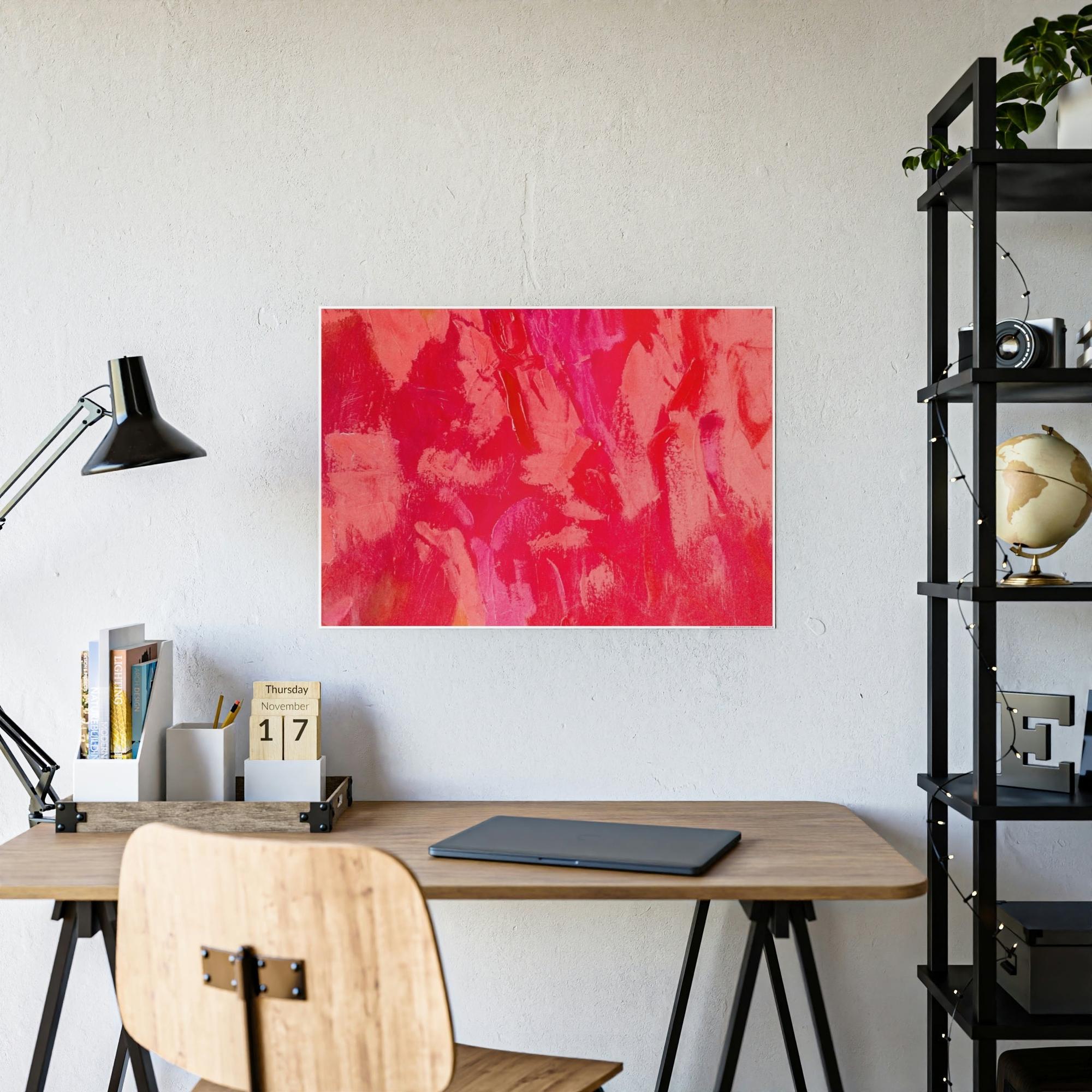 Red Abstract Art Vibrant Red: A Striking Print on Canvas to Add to Your Art Collection