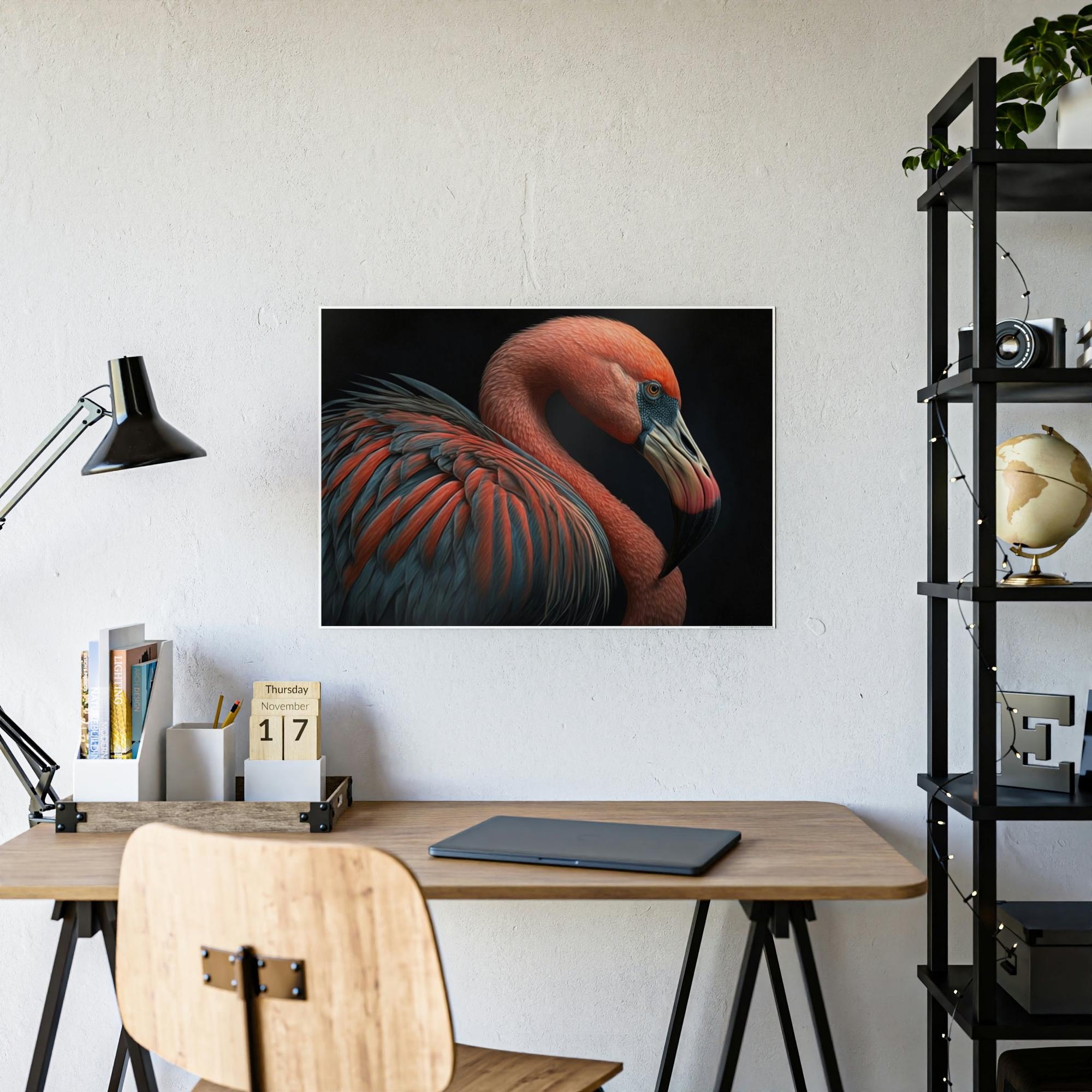 Flamingos The Elegant Flamingo: Framed Canvas & Poster of Graceful Flamingos