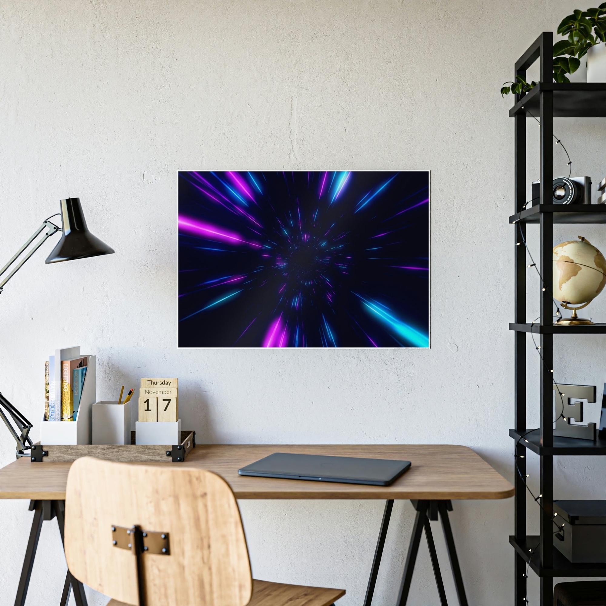 Neon Illuminated Impressions: Neon-themed Wall Art Prints on High-Quality Canvas & Poster