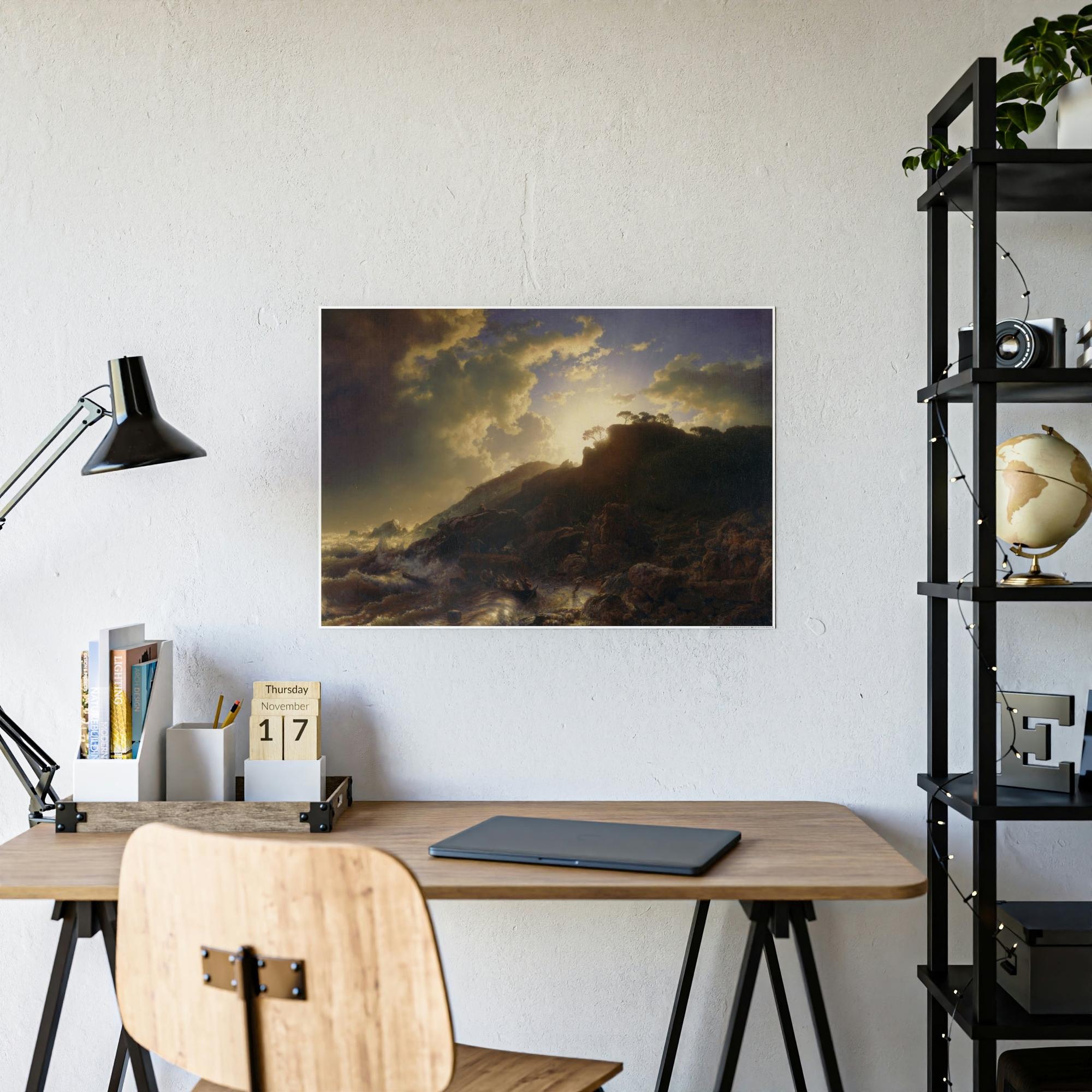 Anthropologie Earthy Elegance: Artistic Anthropologie-Inspired Print on Natural Canvas & Poster