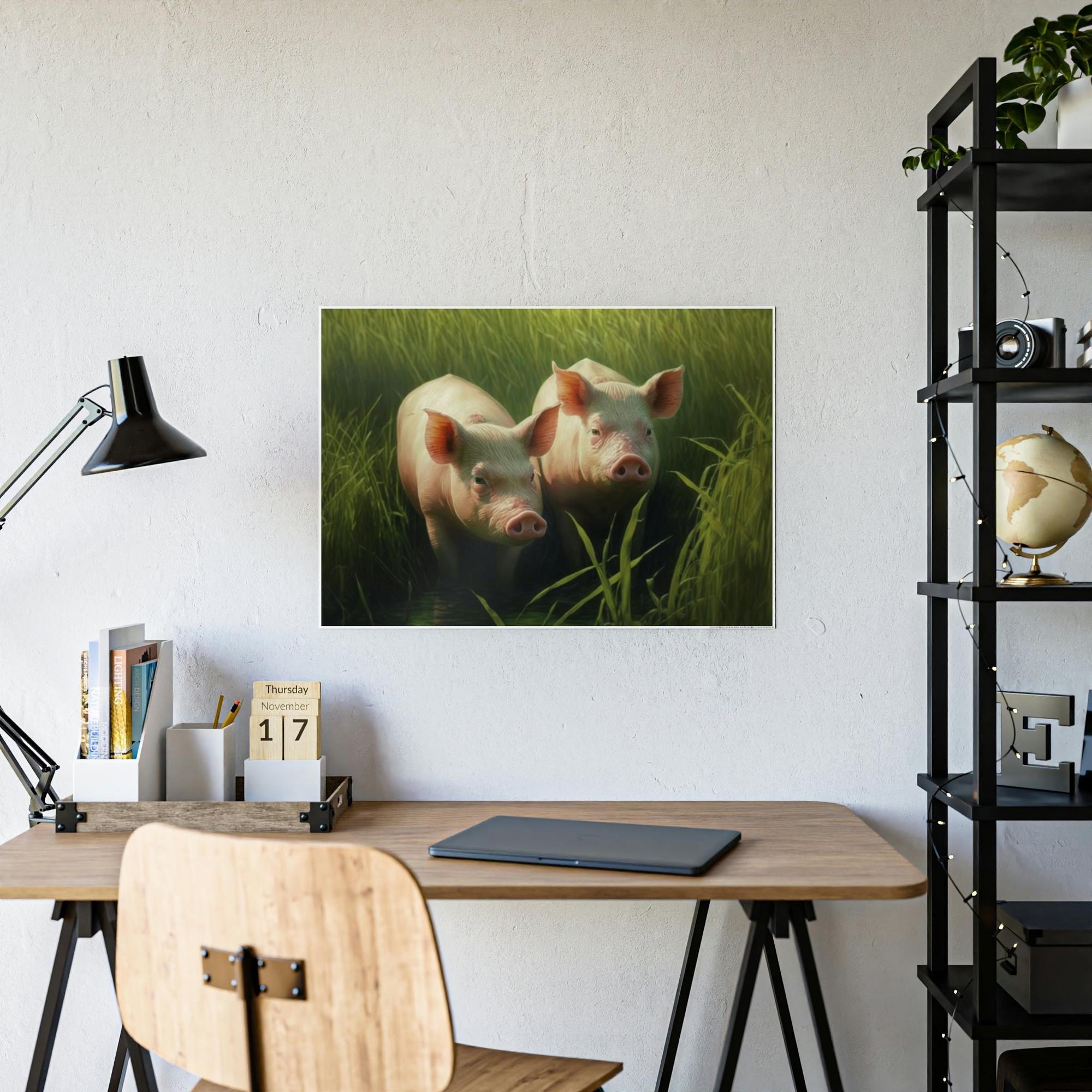 Pigs From Mud to Magic: A Joyful Gathering of Playful Pigs in the Meadow