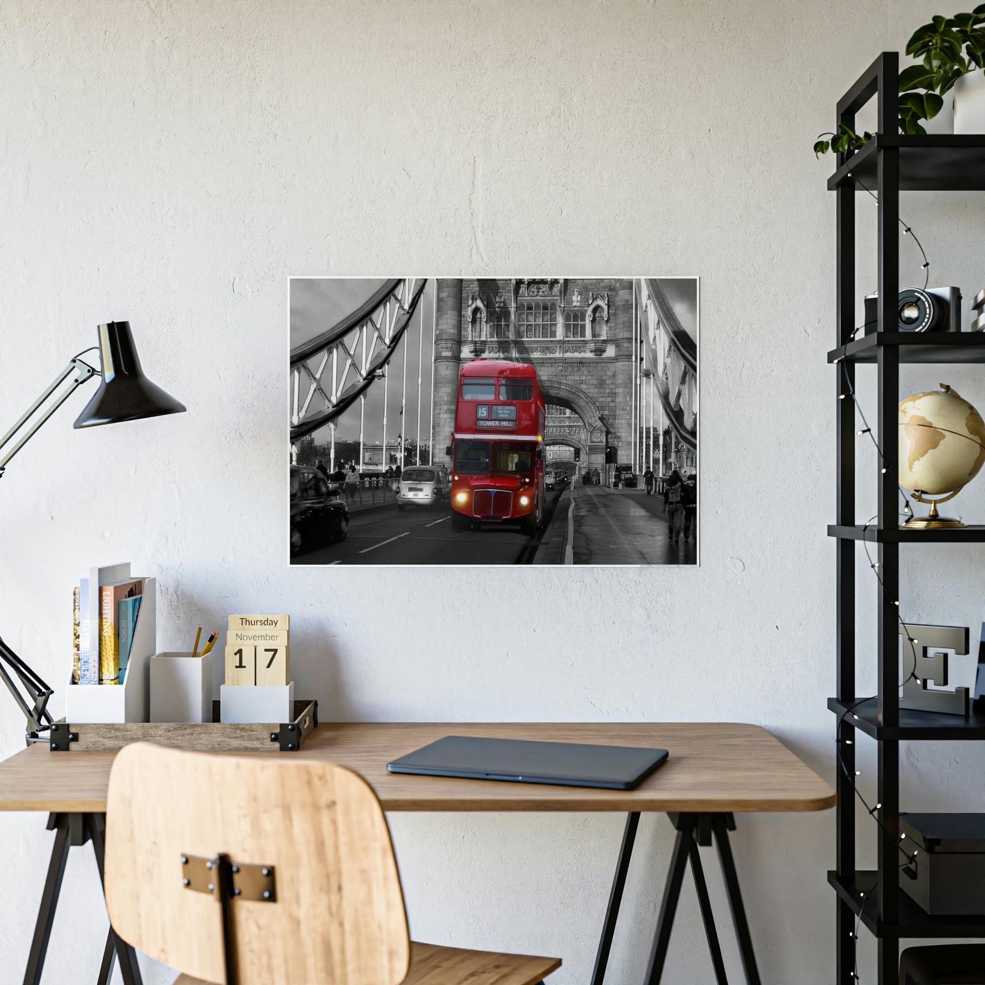 Bus City Rhythms: High-Quality Print on Canvas & Poster portraying a Vibrant Bus