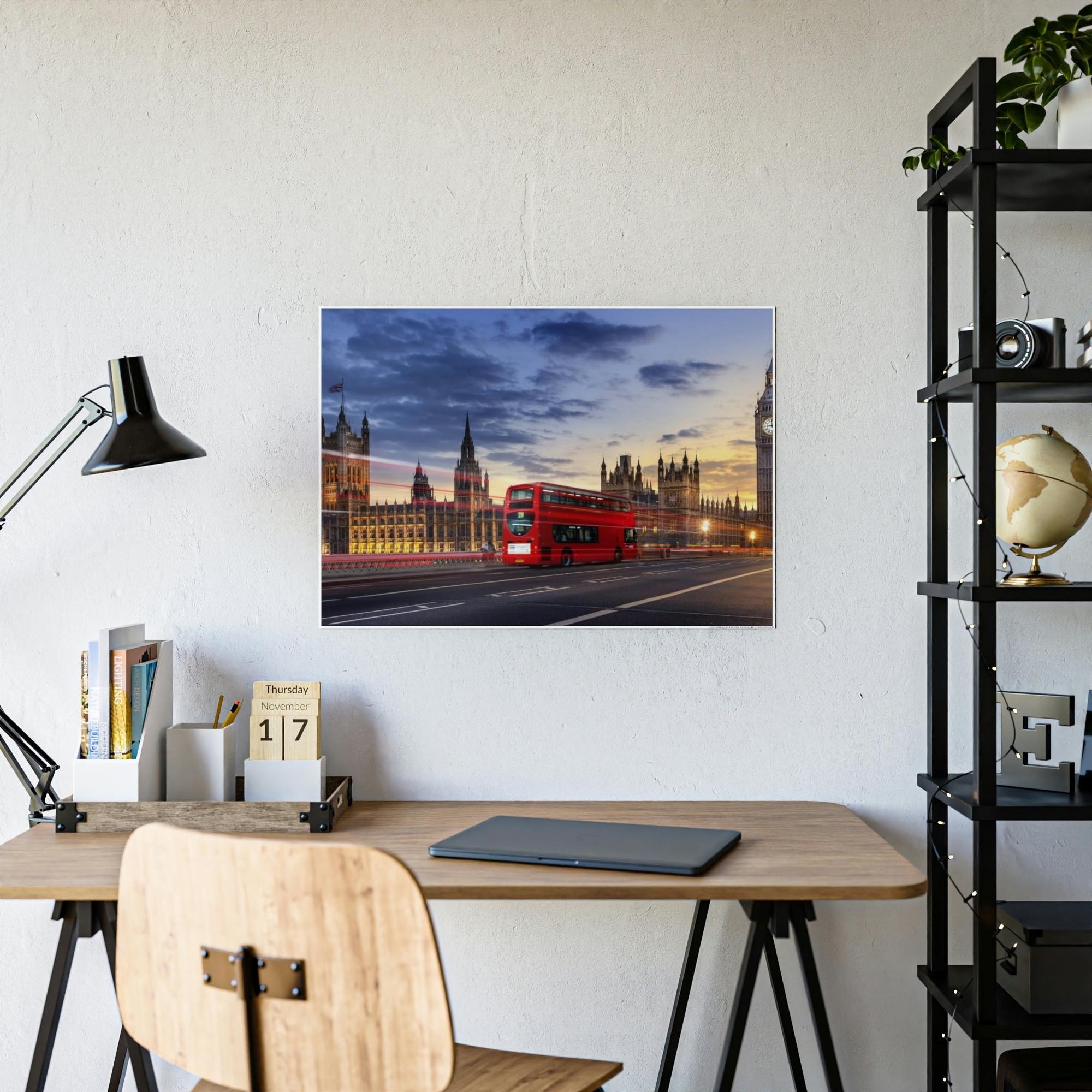 Bus Aesthetics of Transit: Artistic Poster & Canvas Showcasing a Stylish Bus