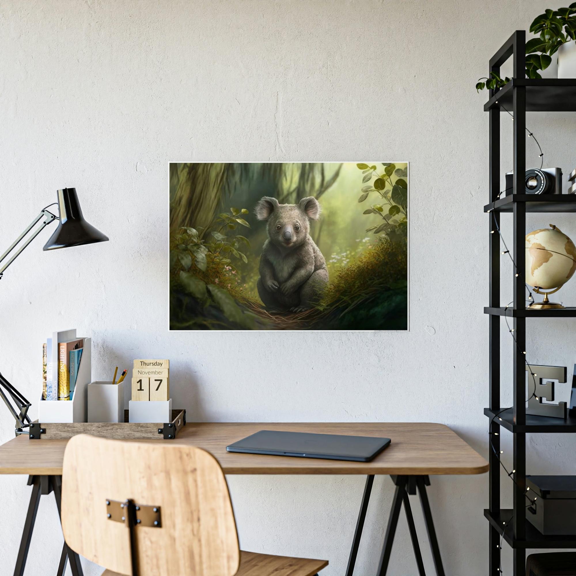 Koalas Among the Eucalyptus Trees: A Koala Painting on Canvas