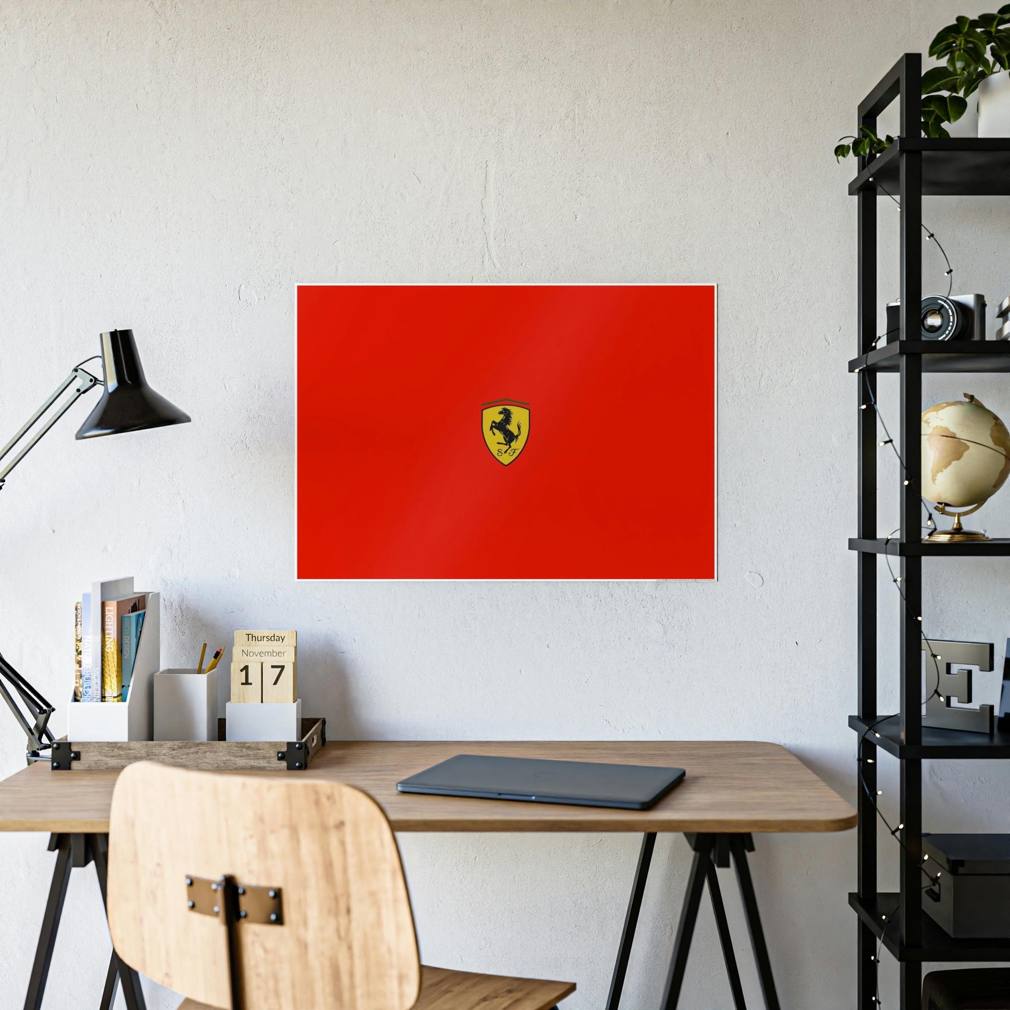 Mountains Prancing Horse: Framed Canvas and Poster of Ferrari's Iconic Symbol