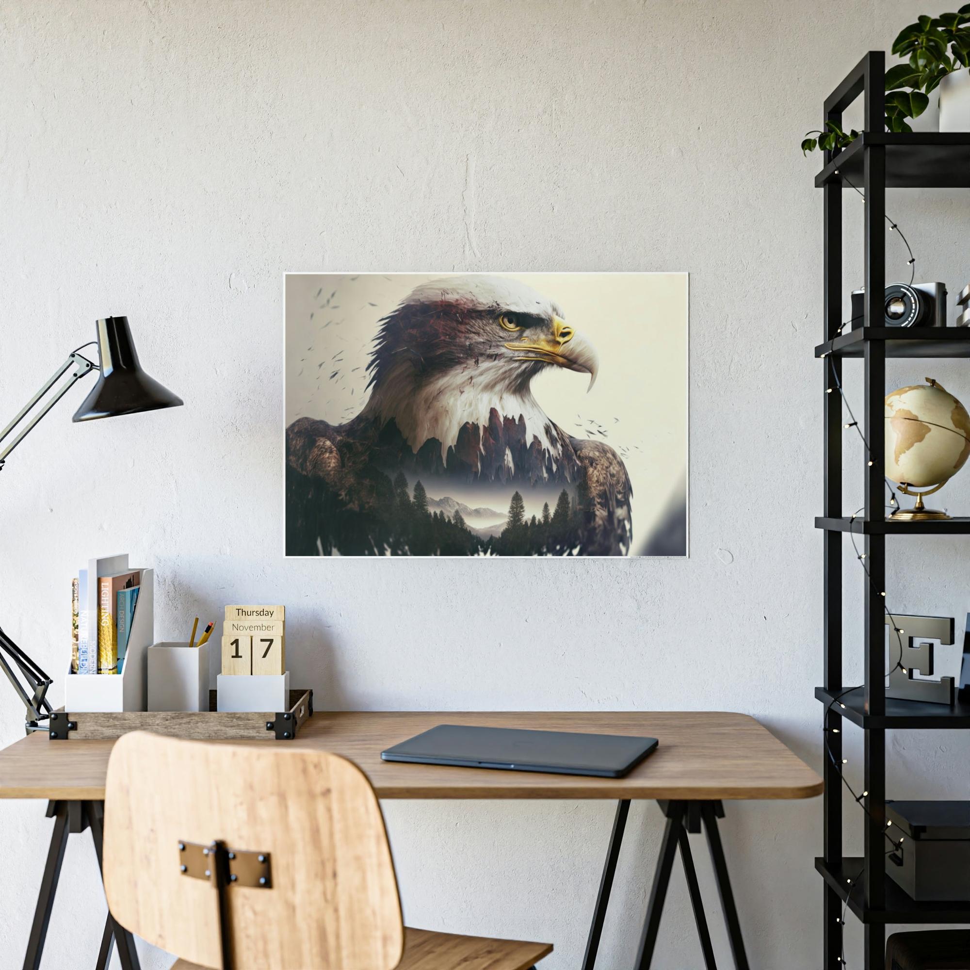 Eagles Eagle's Grace Unveiled: Poster & Canvas Exuding Majestic Beauty