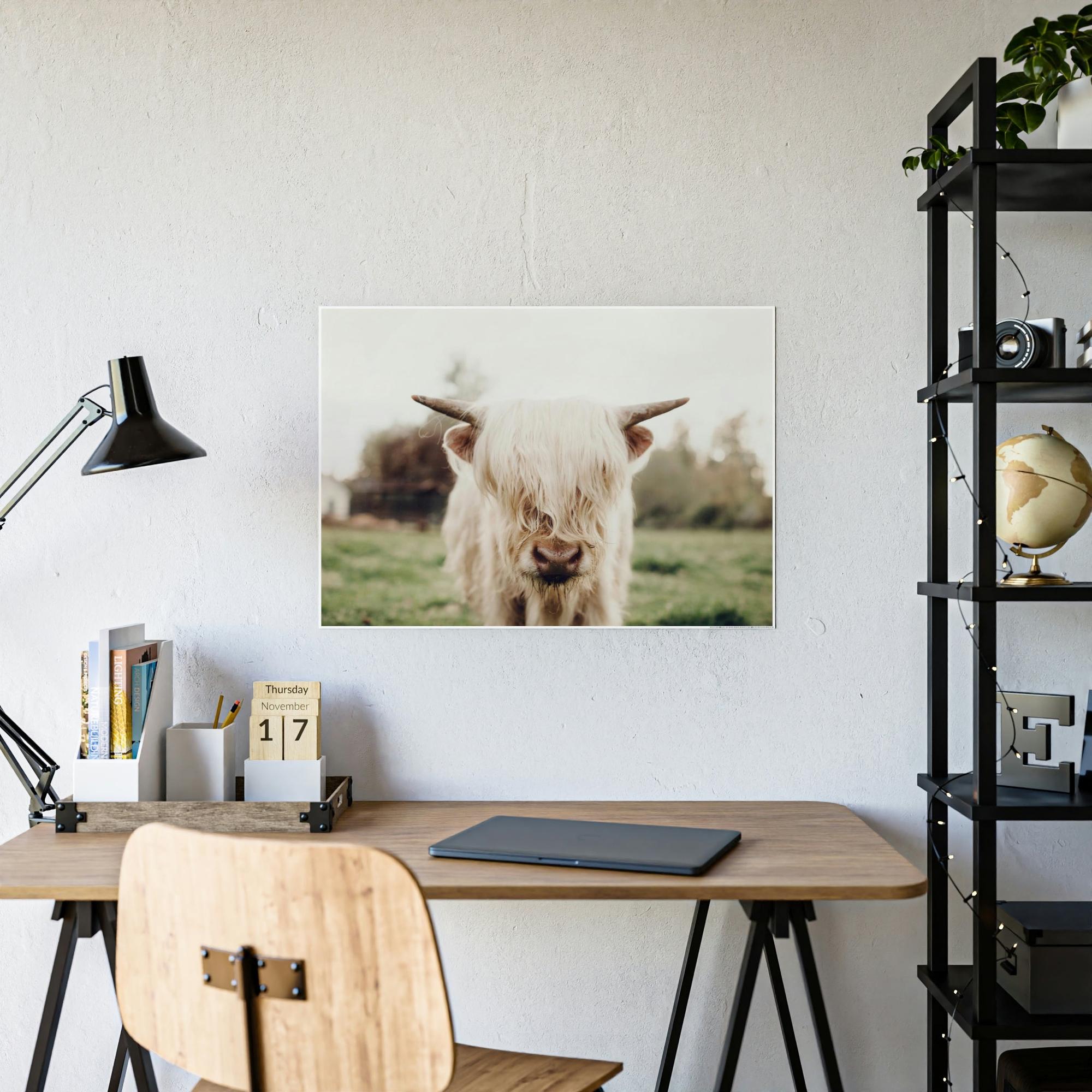 Highland Cow Highland Cow | Milky Color of Cow | Art Canvas — Pixoram