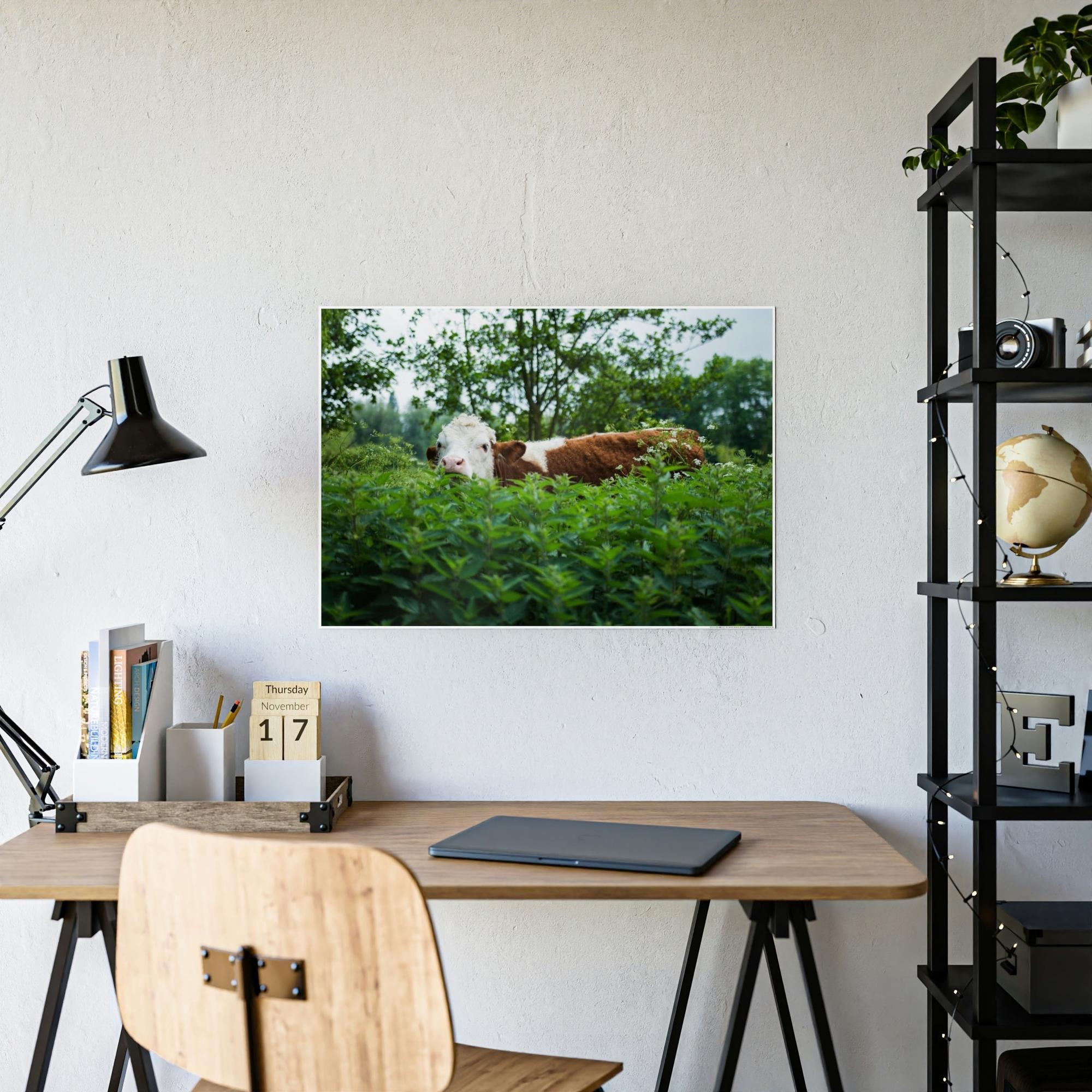 Cows The Art of Cow: Captivating Wall Art on Natural Canvas & Poster