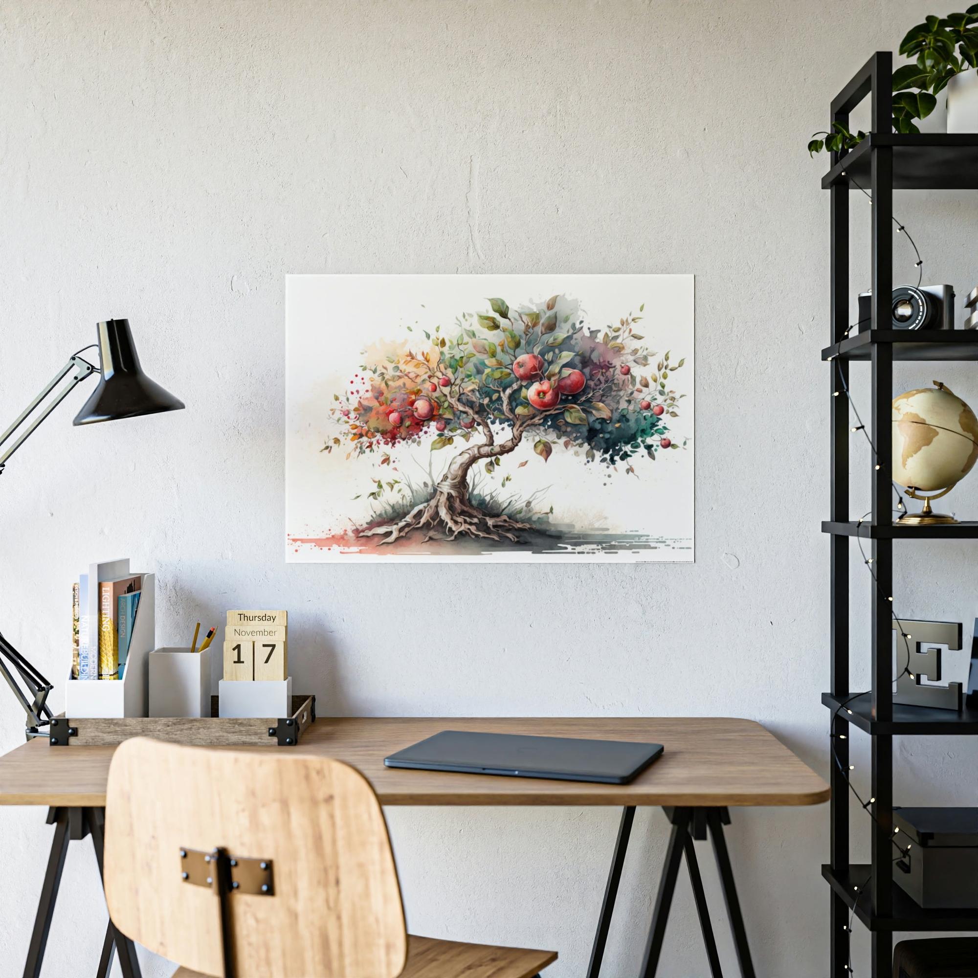 Apple Trees Tapestry of Apple Trees: Natural Canvas & Poster Print of Orchards