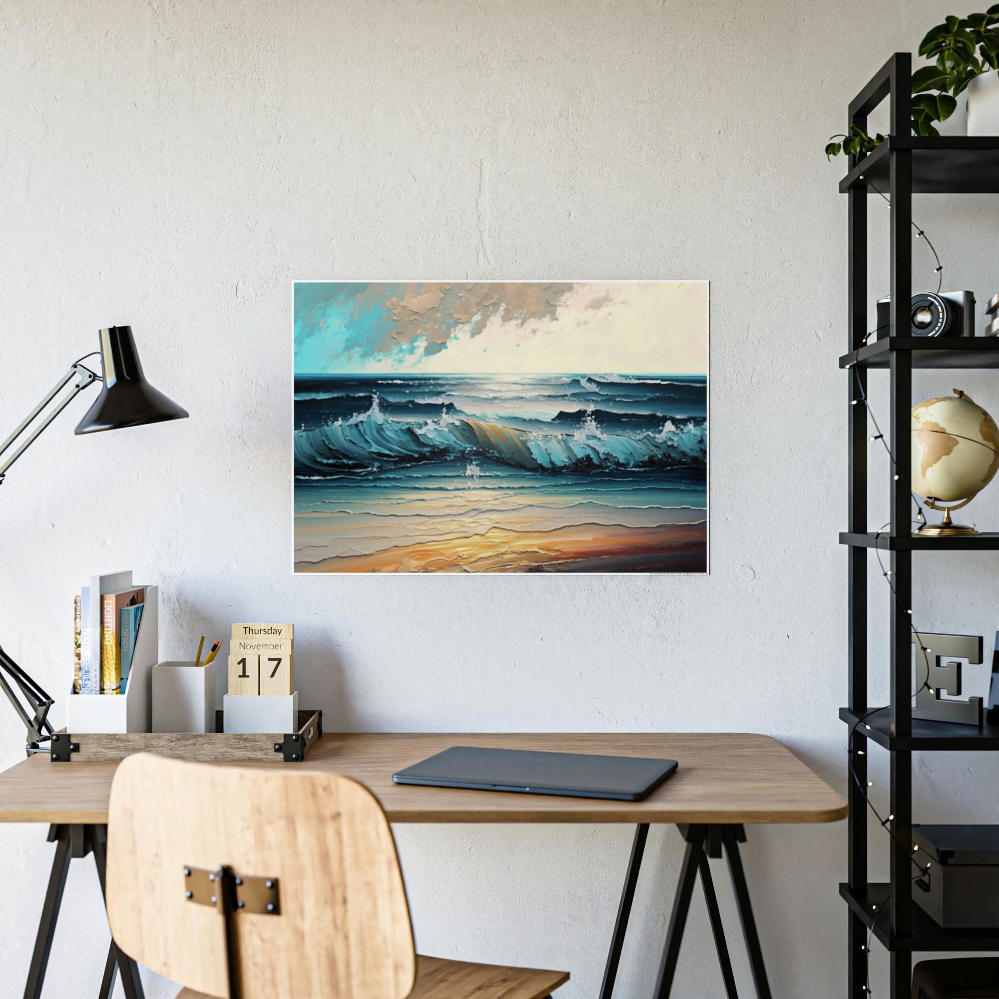 Abstract Ocean Oceanic Dreams: A Print on Canvas & Poster of an Abstract Sea View