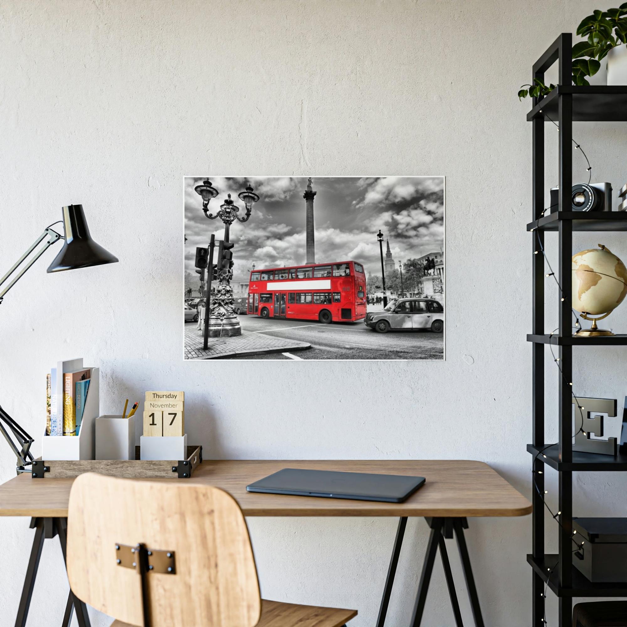 Bus Journey in Motion: Dynamic Bus Art on Framed Canvas