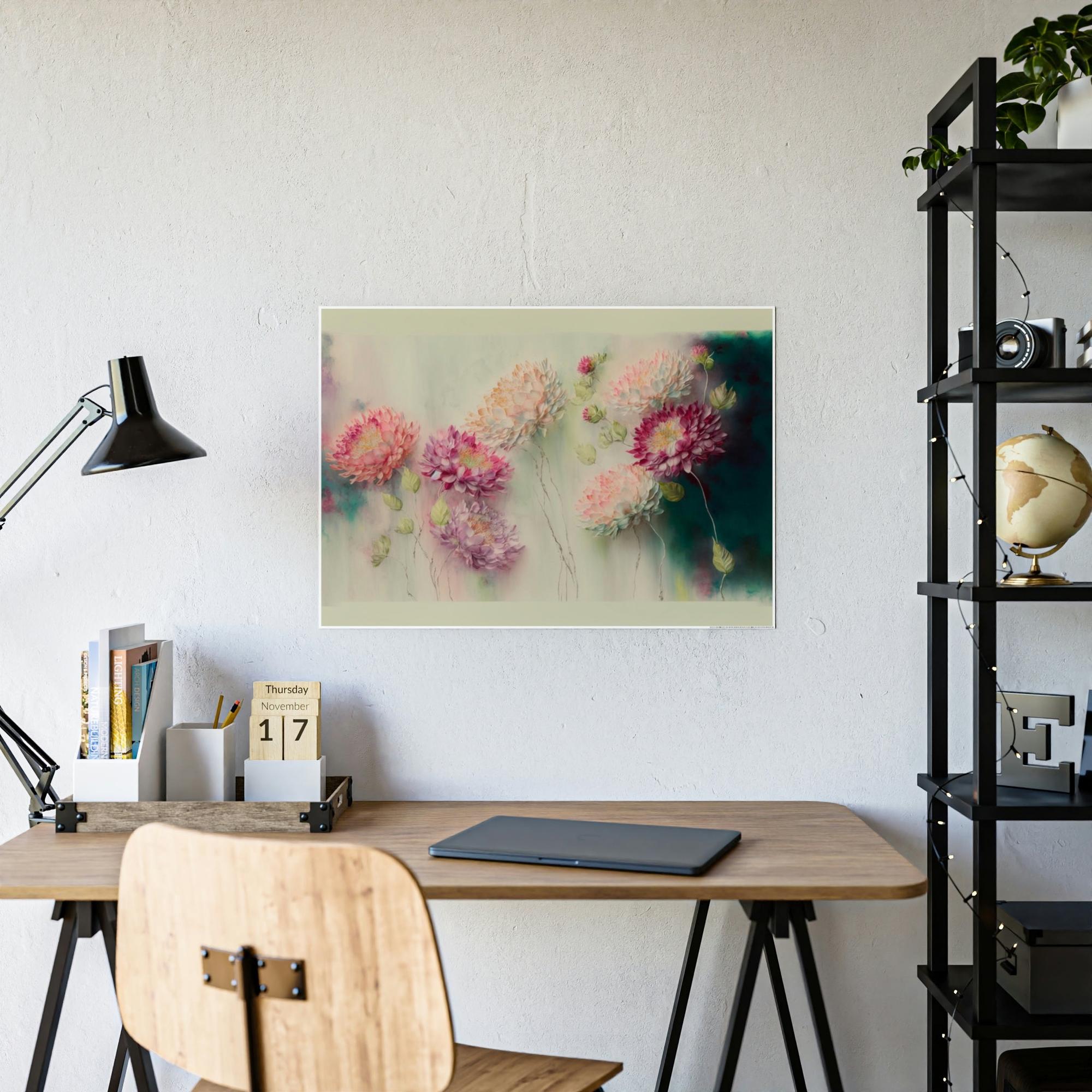 Abstract Flower Natural Canvas & Poster Print of Abstract Petals: Floral Wall Decor