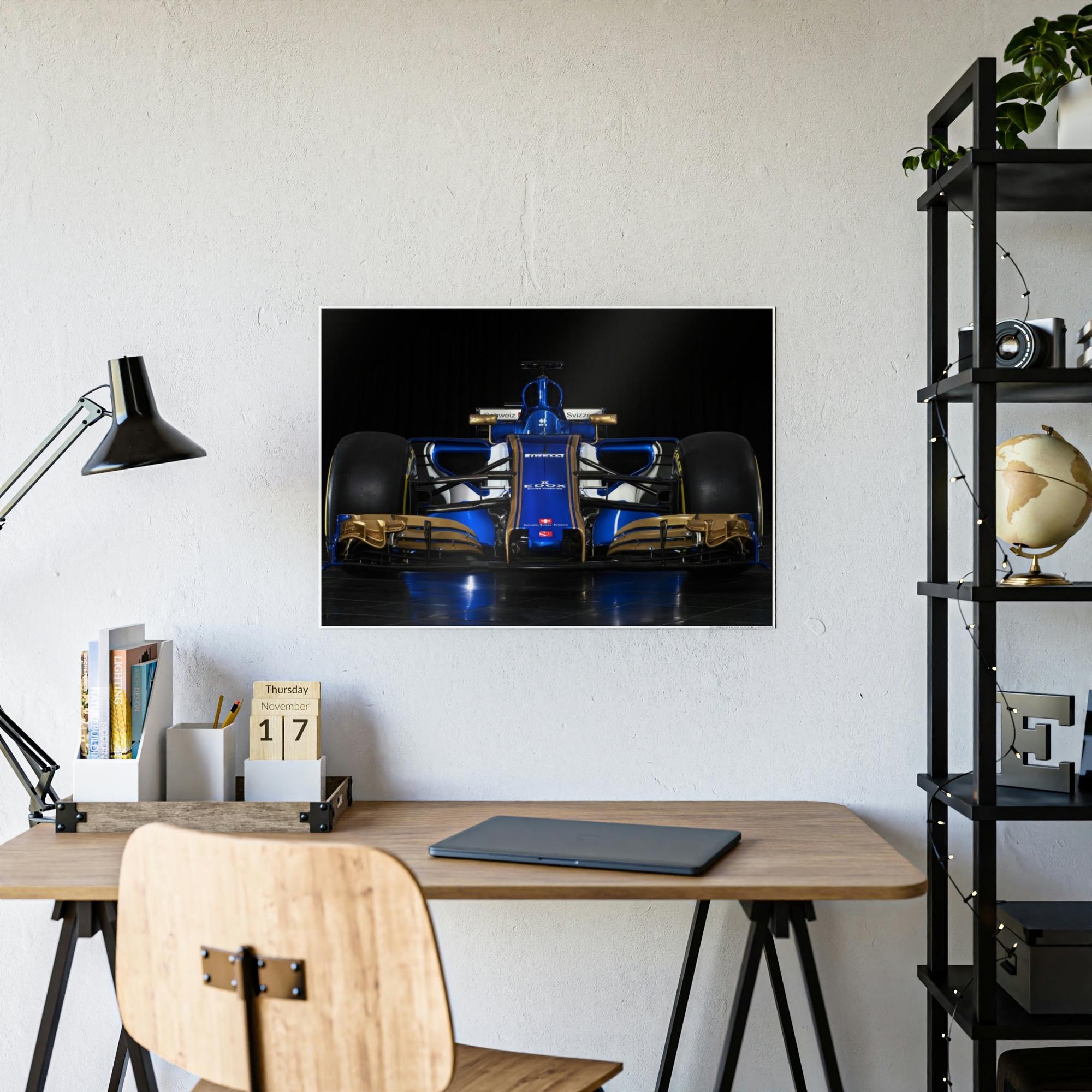 F1 The Art of Speed: Dynamic F1 Car Print on Natural Canvas & Poster