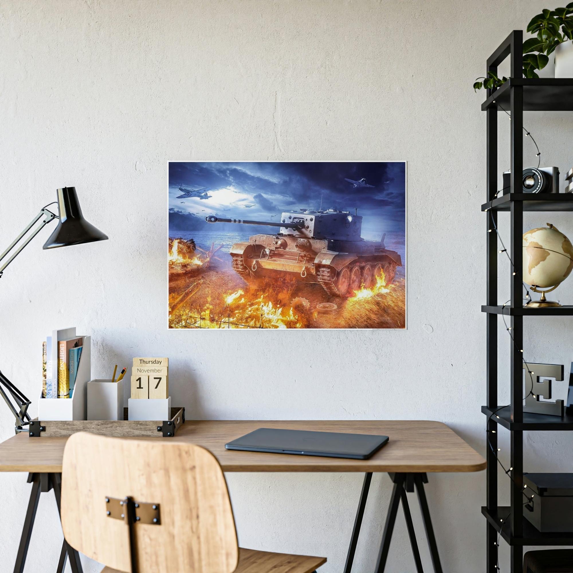 World Of Tanks The Battle Unfolds: Dynamic World of Tanks Framed Canvas & Poster Wall Art