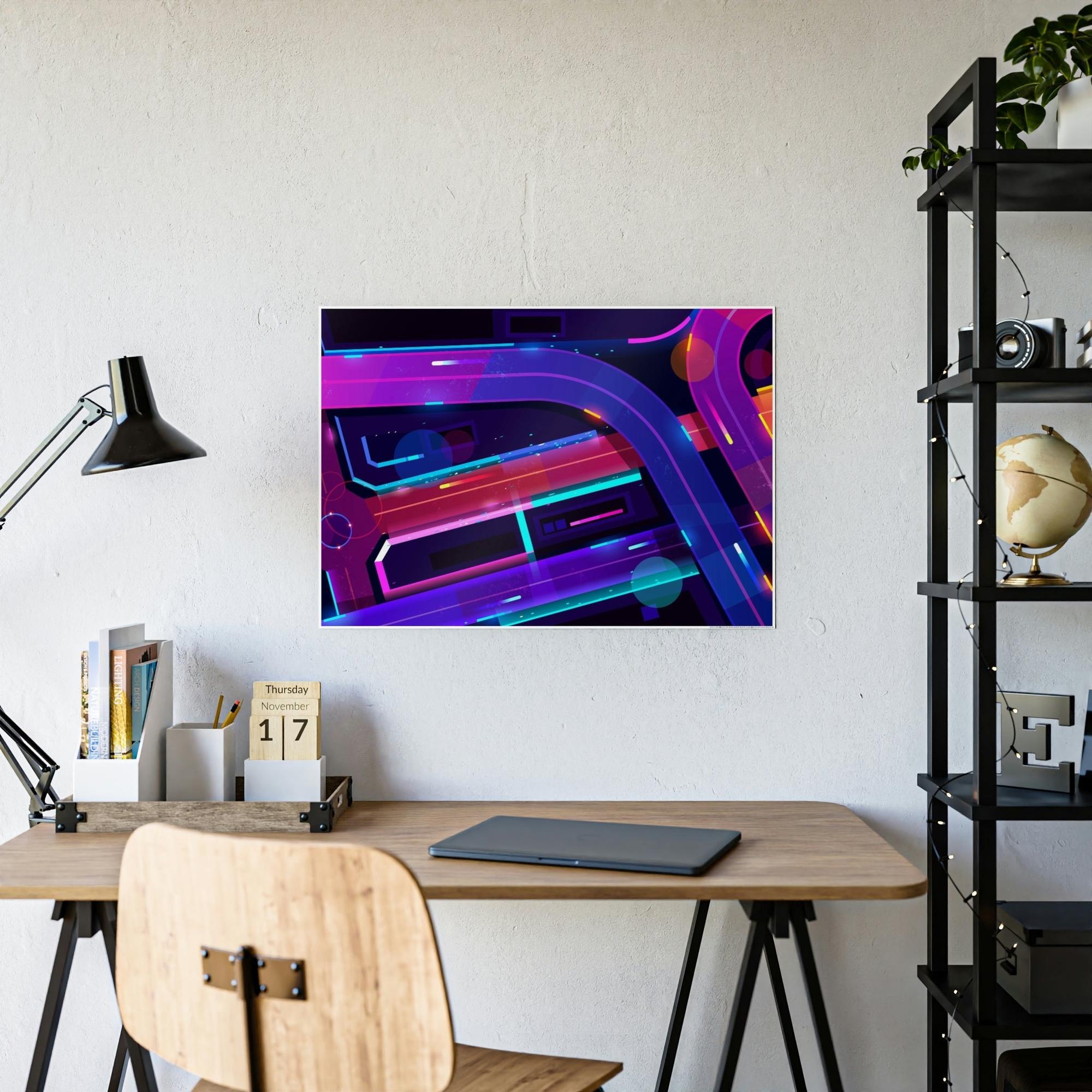 Neon Neon Fantasia: Captivating Framed Poster Art on Premium Canvas for Wall Decor