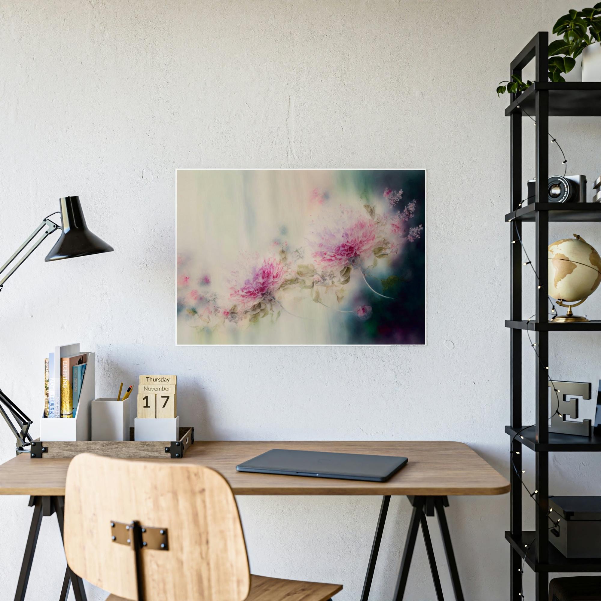 Abstract Flower Ethereal Beauty: Canvas & Poster Print of Abstract Floral Artwork