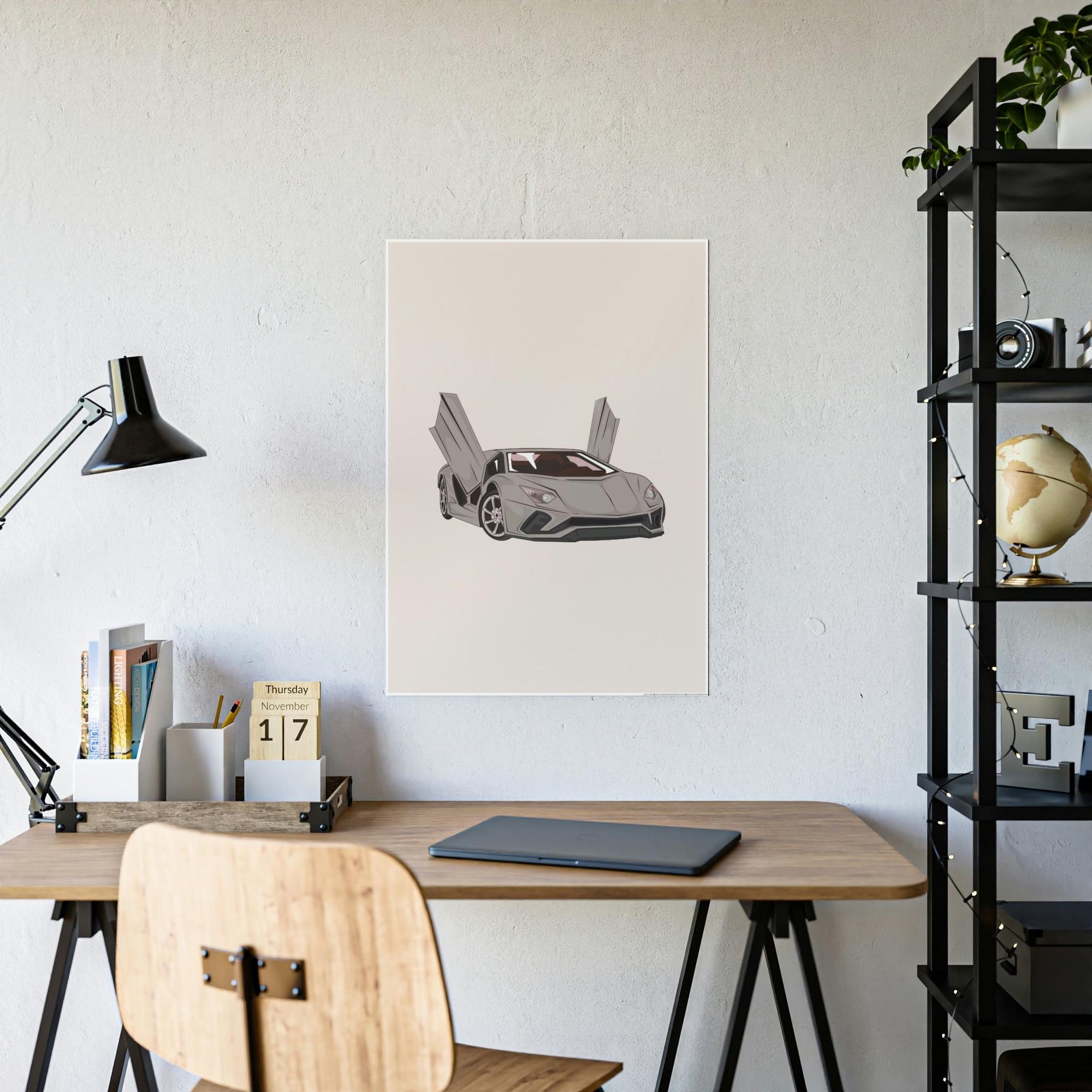 Lamborghini Roaring Beauty: Lamborghini Wall Art on Framed Canvas & Poster
