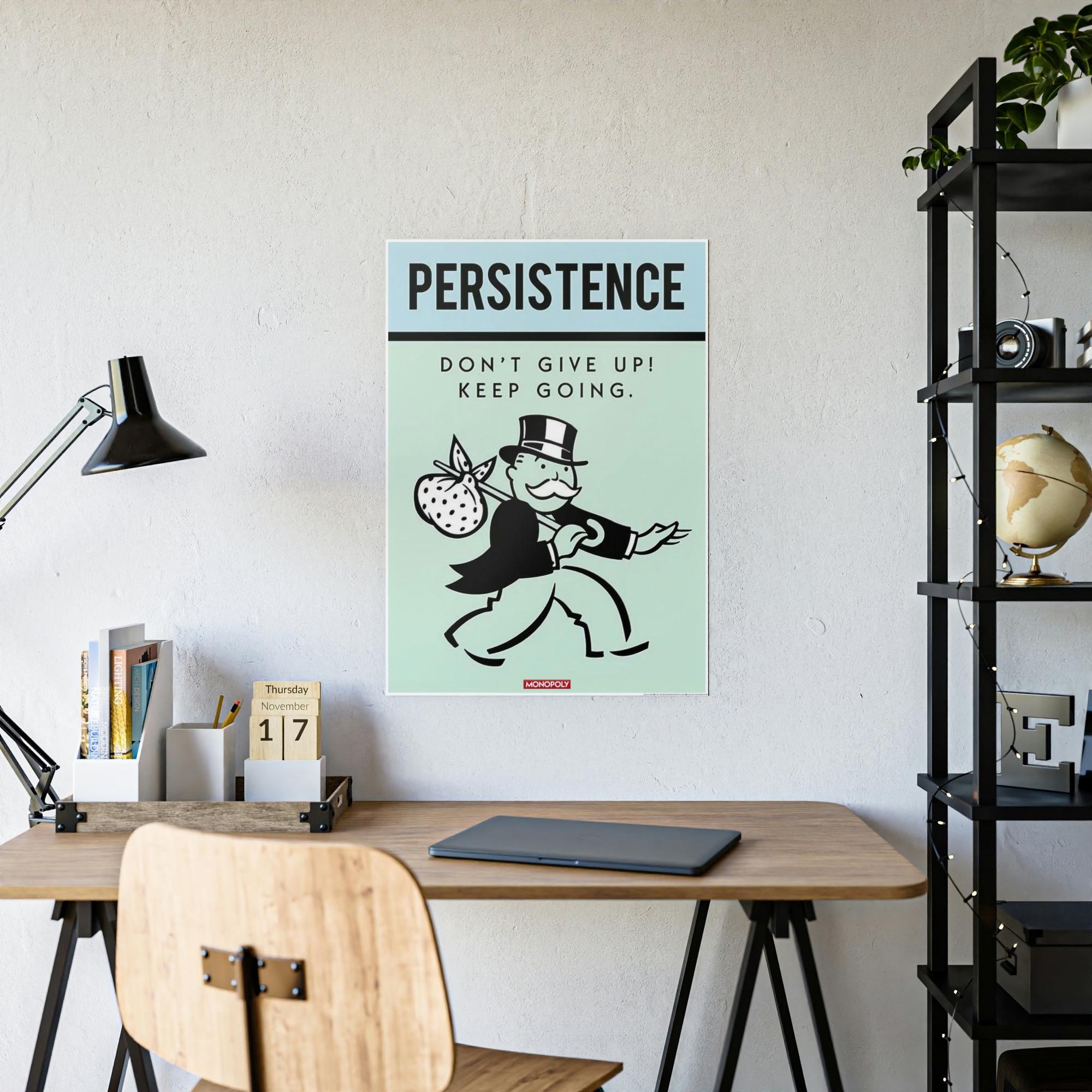 Monopoly & Motivation Creative Wall Decor: Alec Monopoly's Quote Art on Natural Canvas