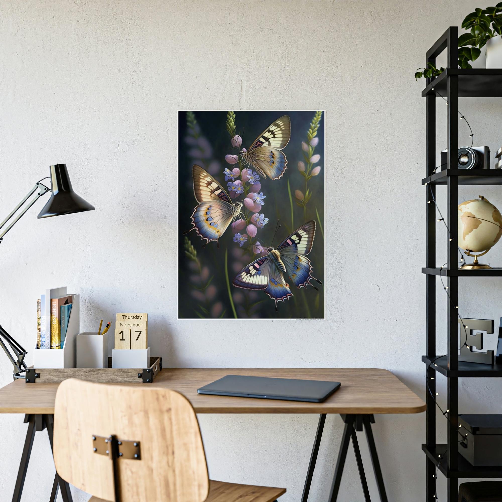Butterflys Butterflies in Bloom: Canvas & Poster Print of Insects Pollinating Flowers