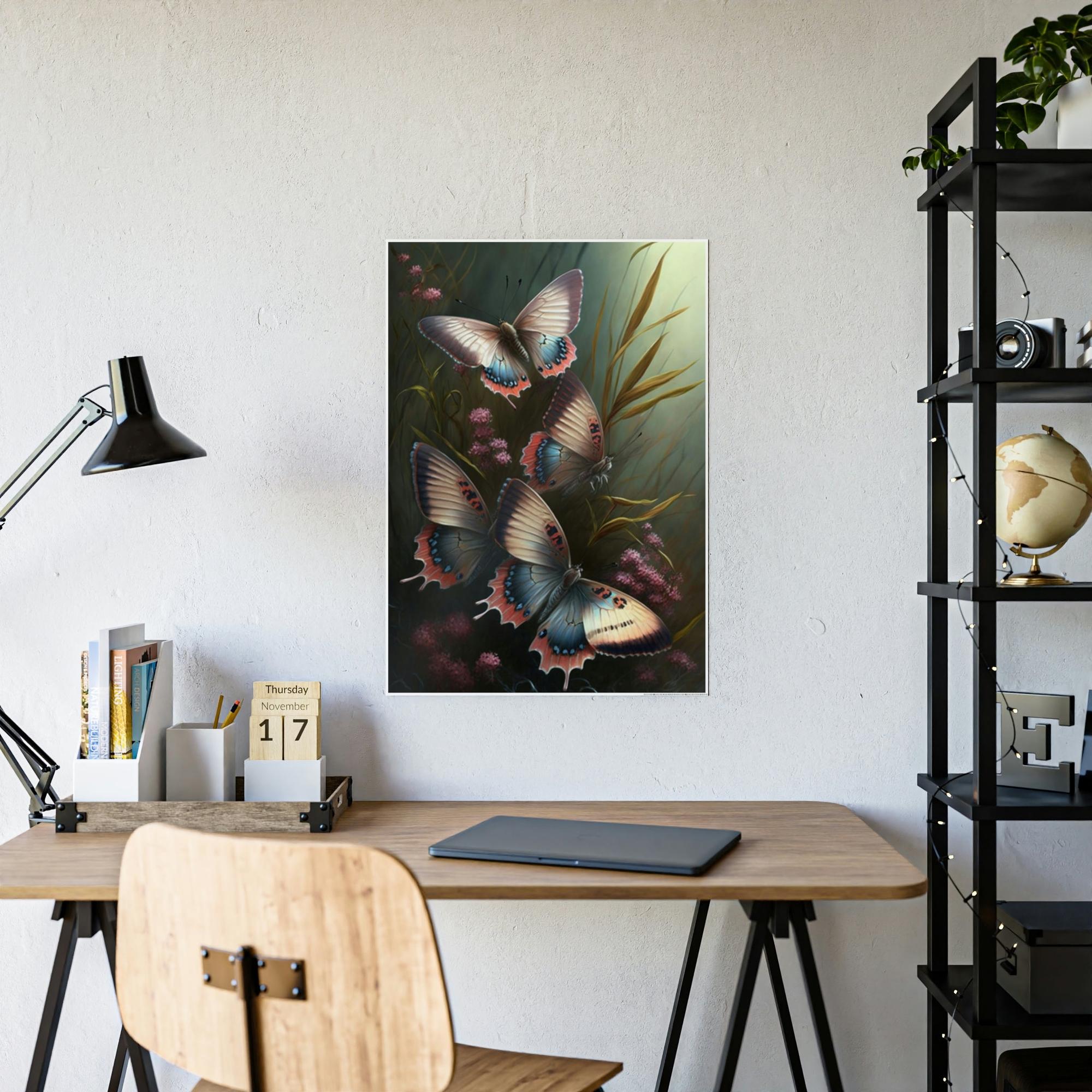 Butterflys Butterflies on a Summer Day: Canvas Wall Art Print of Insects in Warm Sunlight