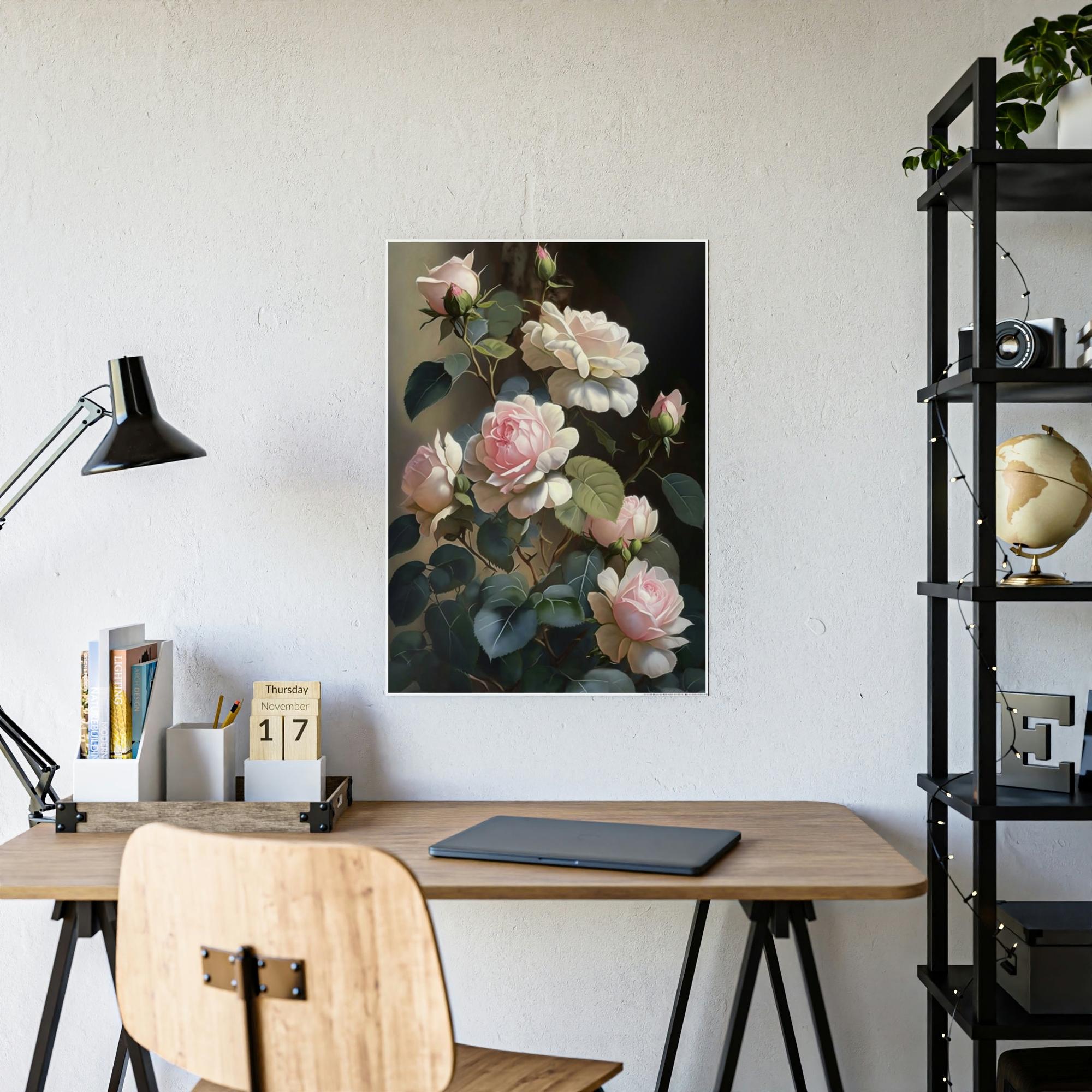 Roses Rose Serenade: A Romantic Painting on Canvas