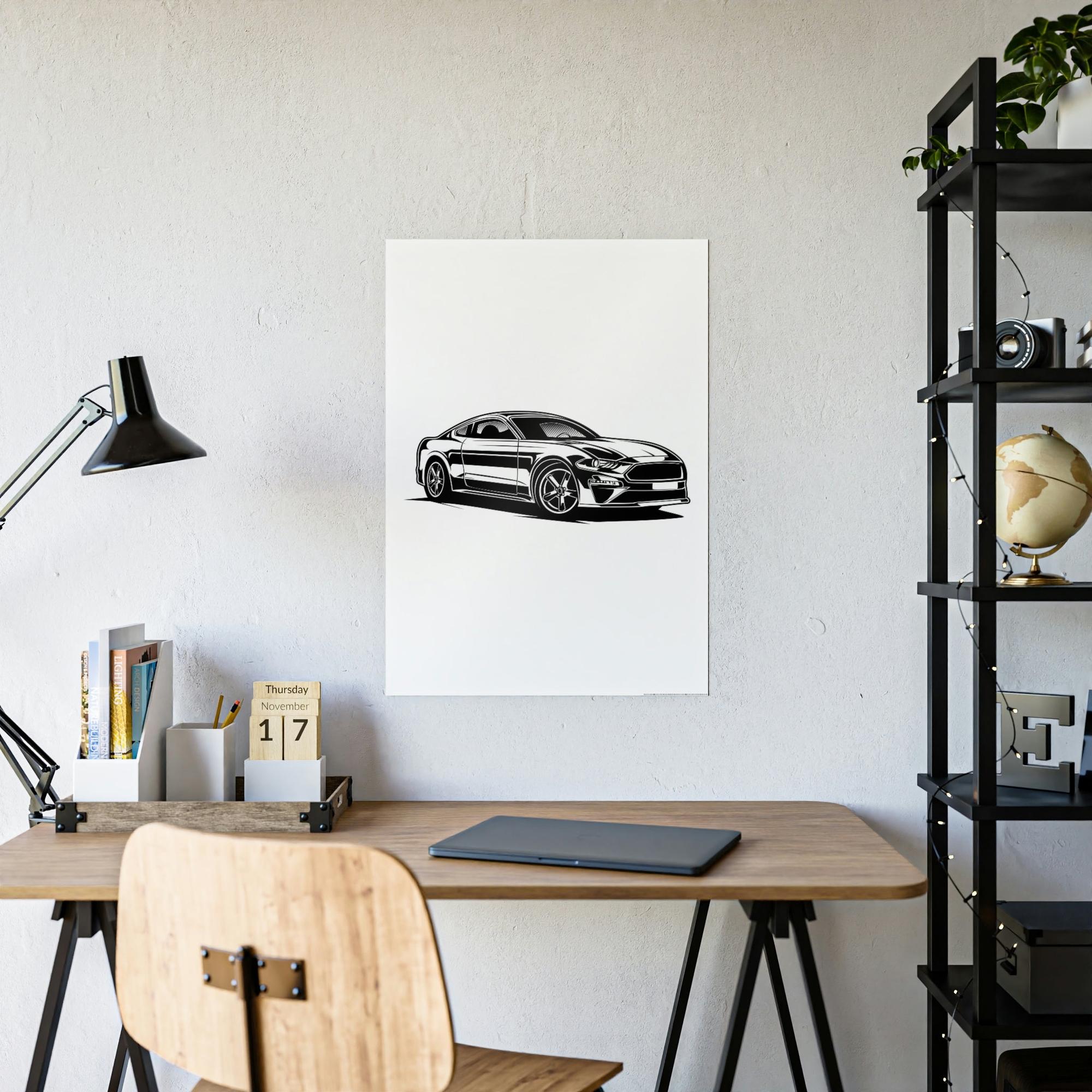 Mustang Speed Demon: Canvas & Poster of a Mustang Sports Car for Automotive Aficionados