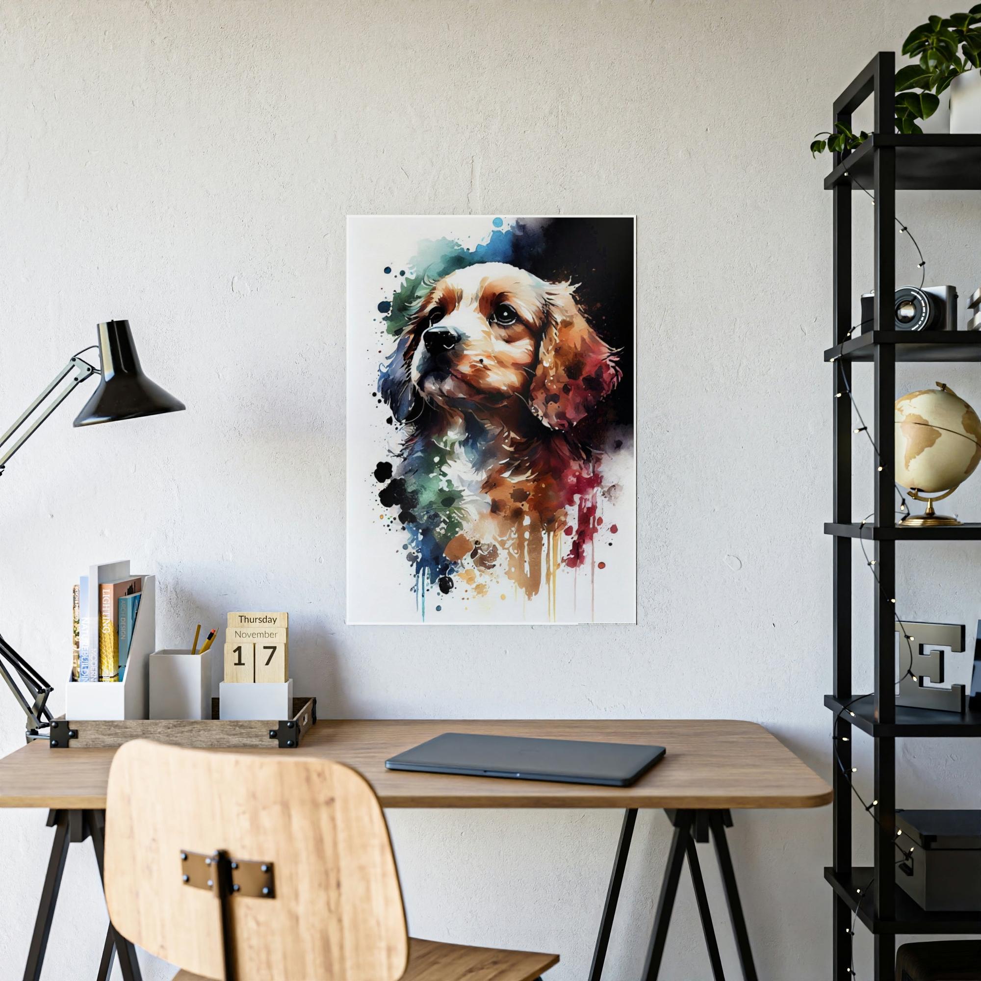 Dogs Framed Furry Friend: Print on Canvas of an Adorable Pup