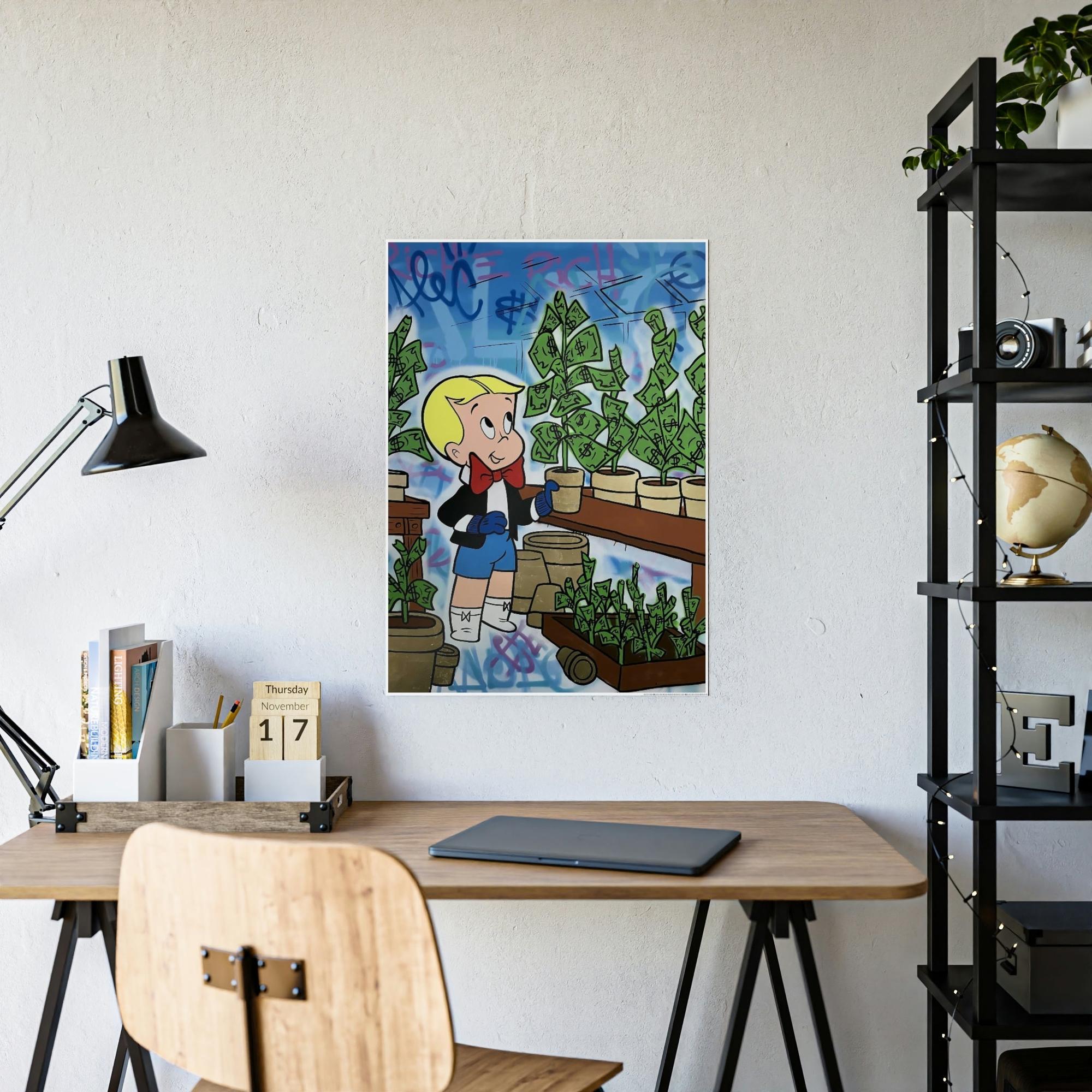 Monopoly & Motivation Playful Creativity: Framed Canvas and Poster Print of Alec Monopoly Art