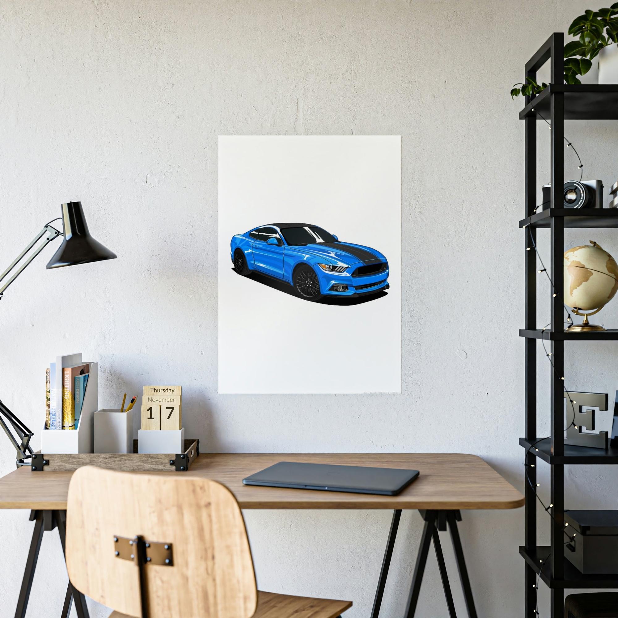 Mustang Living for the Drive: Mustang Sports Car Canvas & Poster Wall Art for Auto Enthusiasts