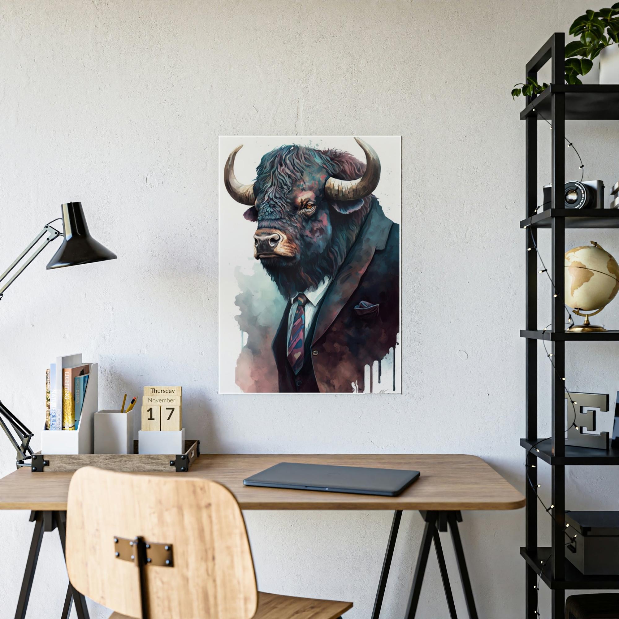 Buffalos A Quiet Moment with the Buffalo: A Captivating Canvas & Poster Print for Your Bedroom