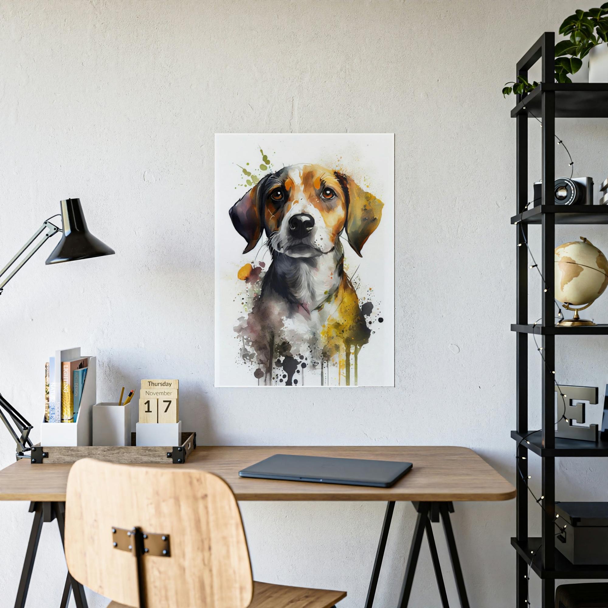 Dogs Canine Companion: Natural Canvas Wall Art of a Loyal Dog