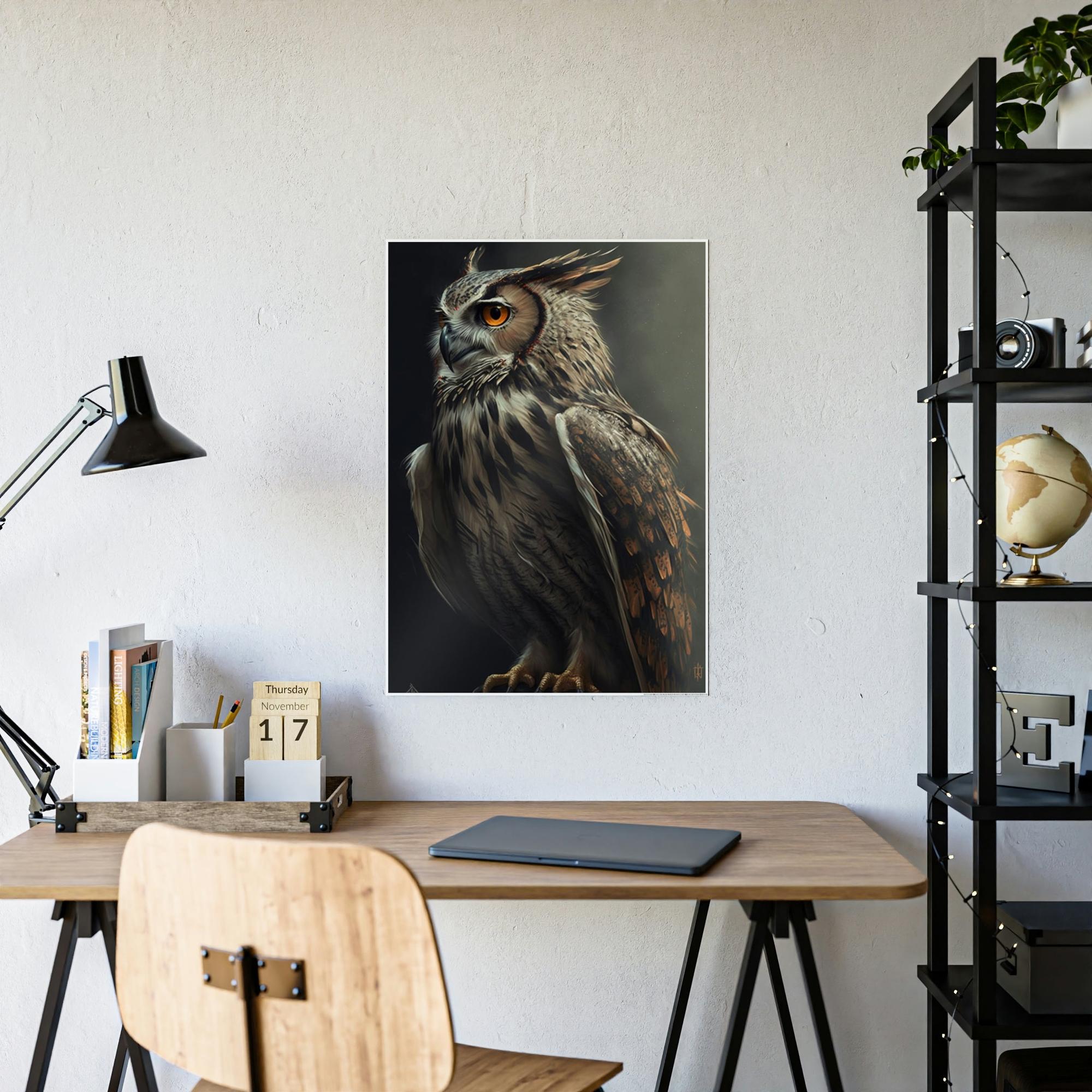 Owls Noble Hunter: An Artistic Depiction of a Single Owl
