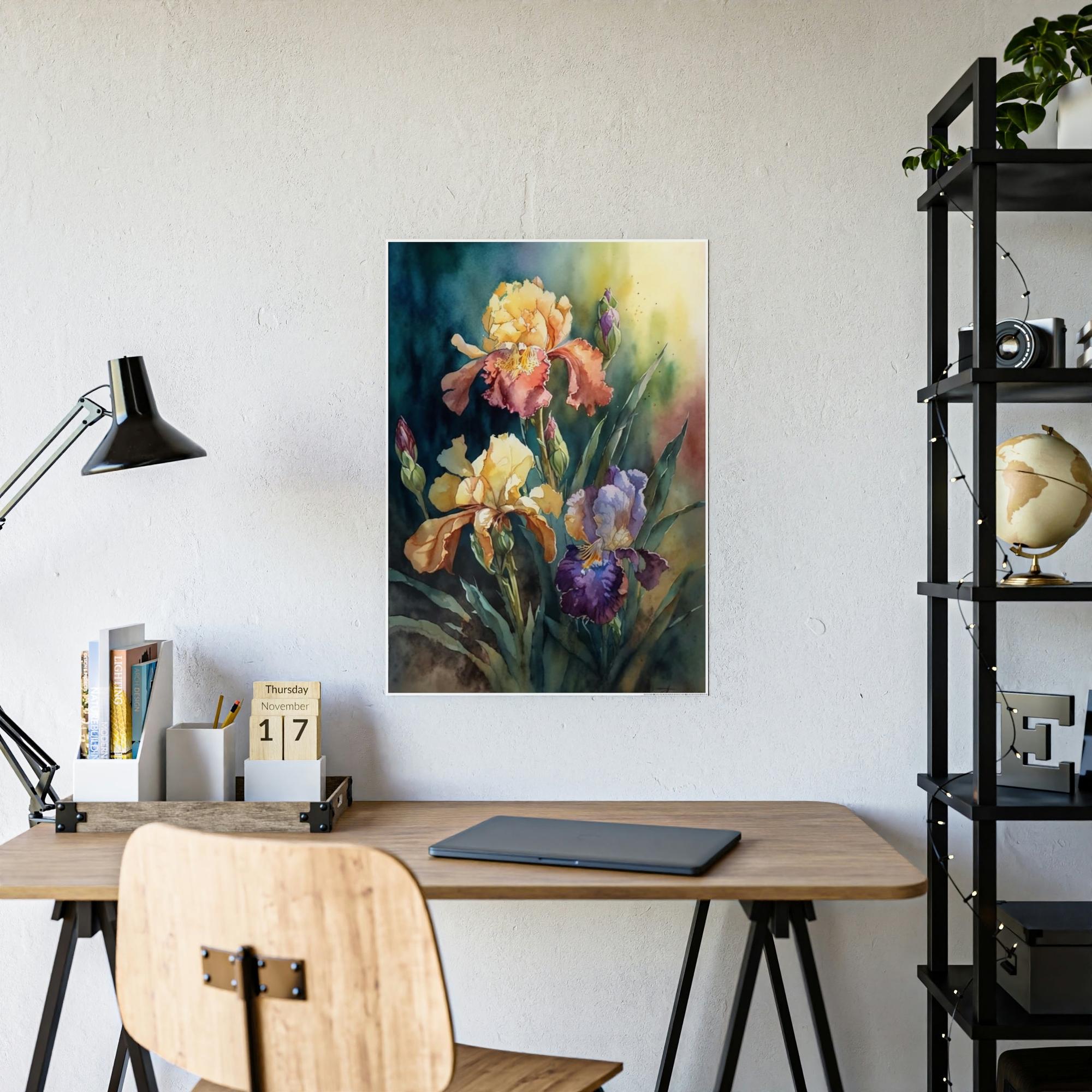 Irises Iris Melodies: A Canvas of Floral Rhythms and Textures
