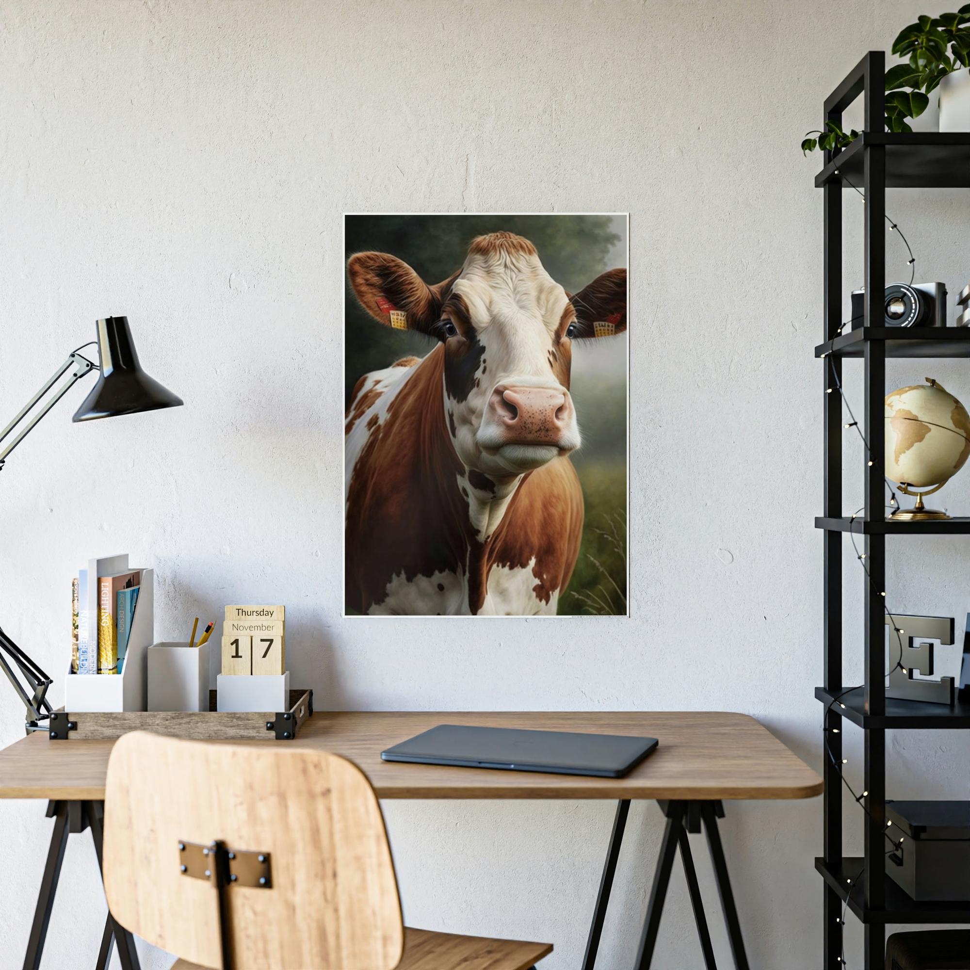 Cows Bovine Beauty: A Painting of Cows in a Field