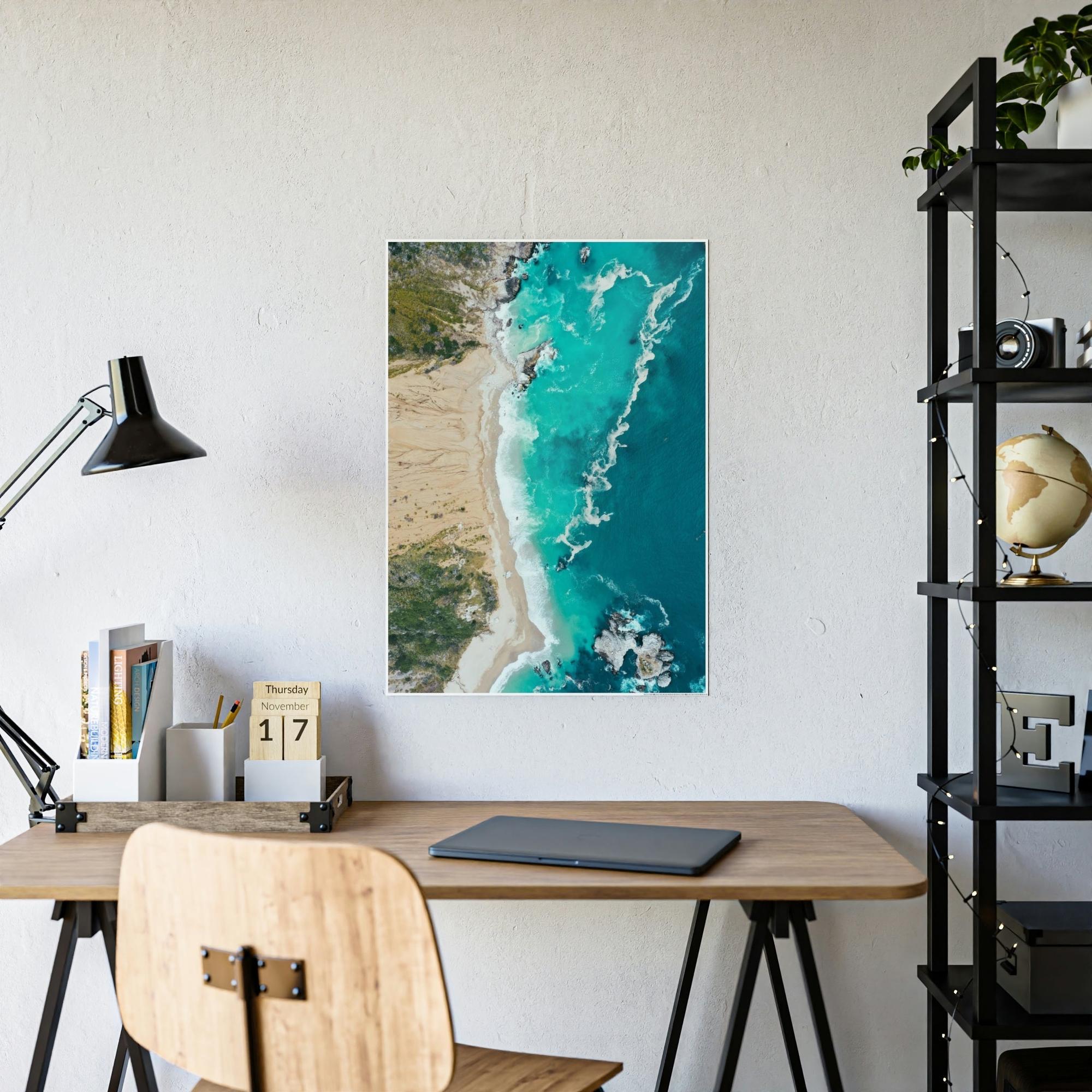 Island Beach Ocean Paradise: Art Print of a Breathtaking Island Beach on a Natural Canvas & Poster