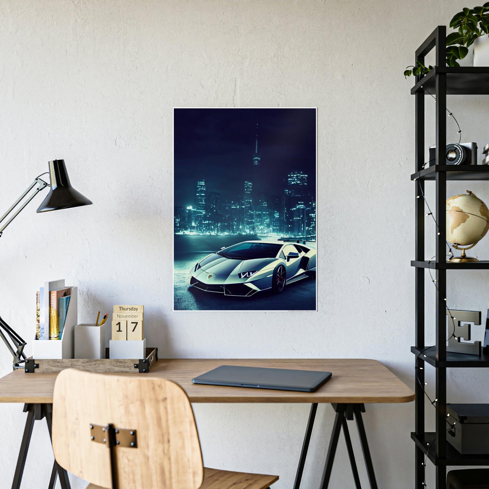 Lamborghini Speed and Style: Lamborghini Wall Art on Natural Canvas & Poster