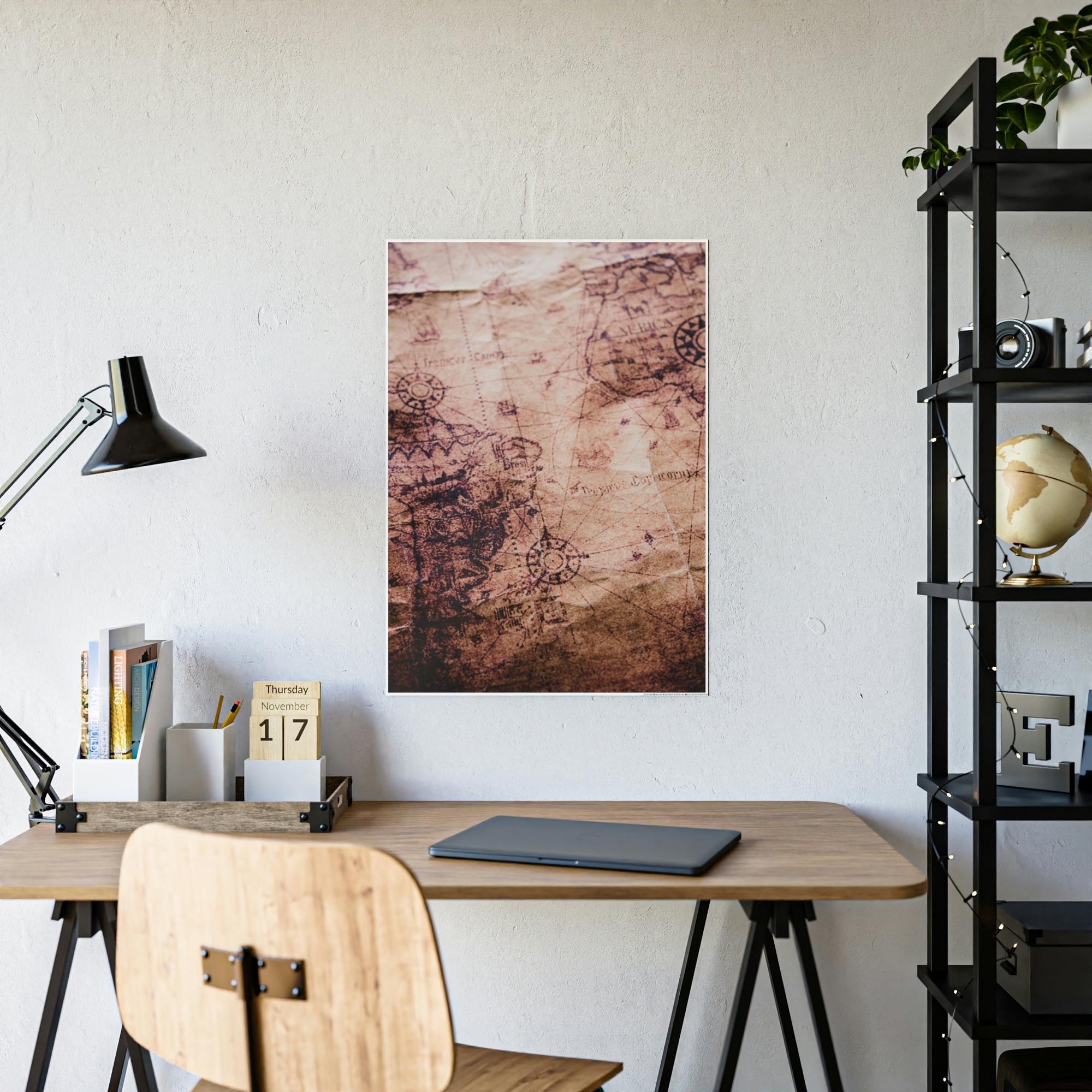 Vintage Maps Historical Hues: A Painting of Vintage Maps as a Palette of Time