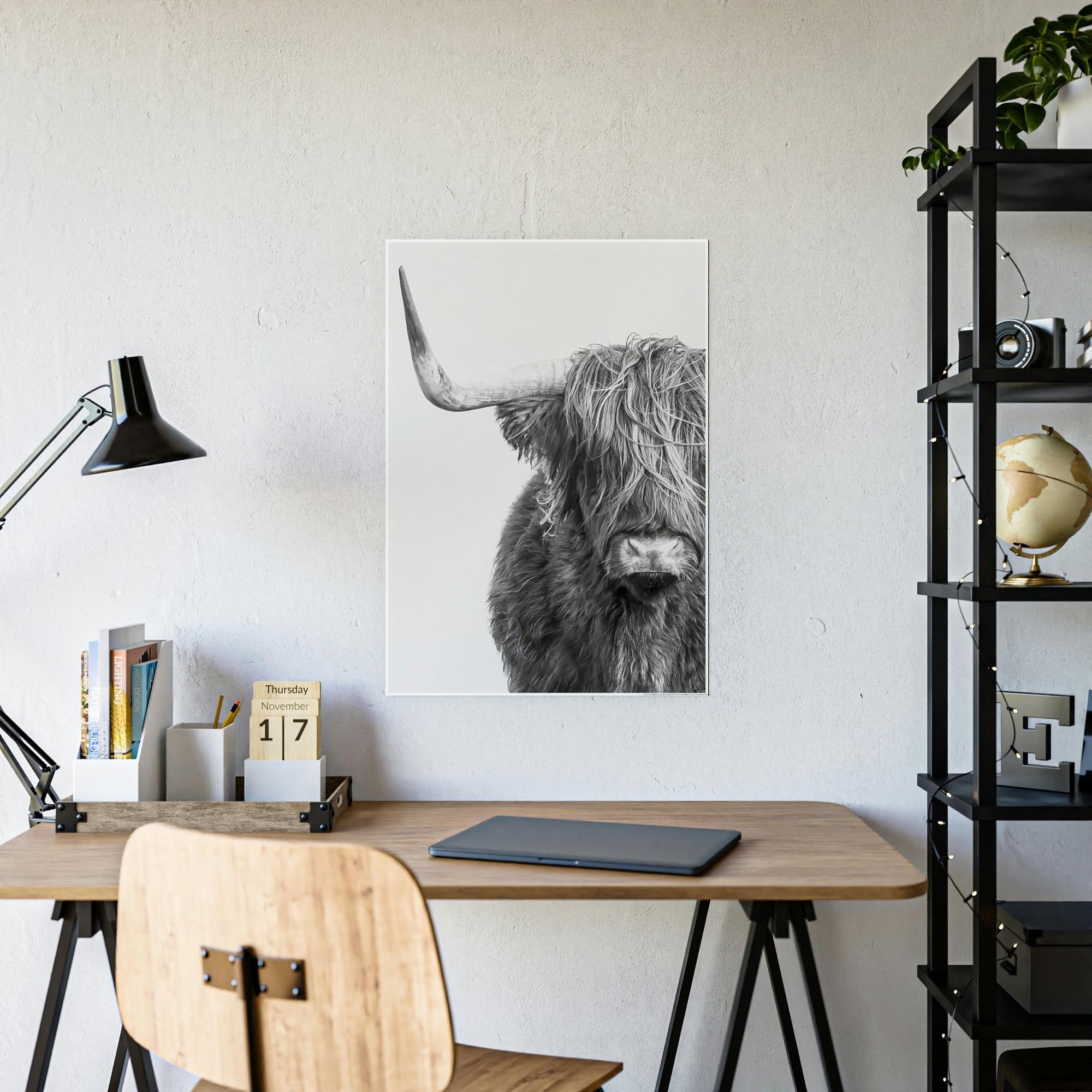 Highland Cow Highland Cow | Black & White Art | Animal Art — Pixoram