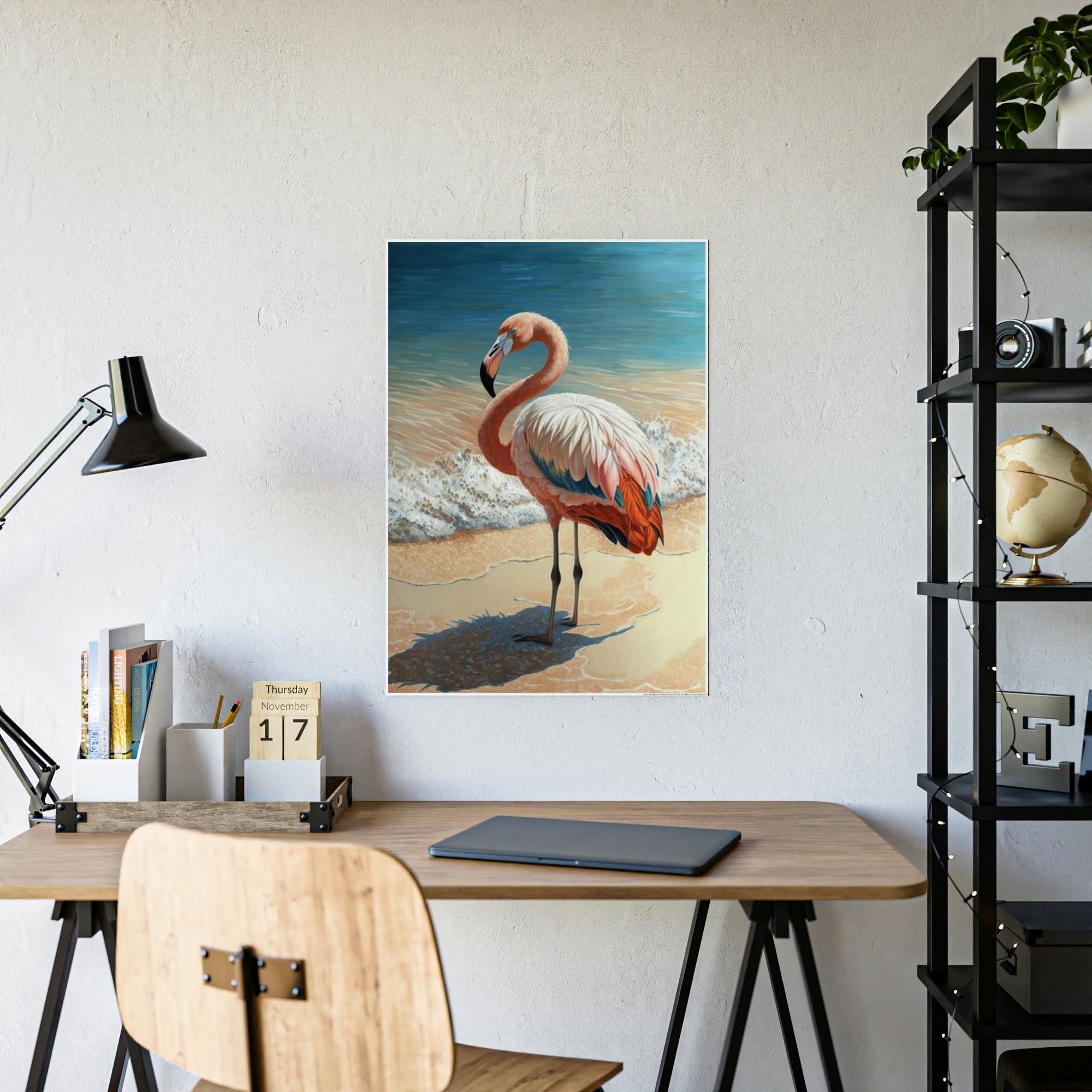 Flamingos A Splash of Pink: A Canvas of Flamingos and Coastal Charm