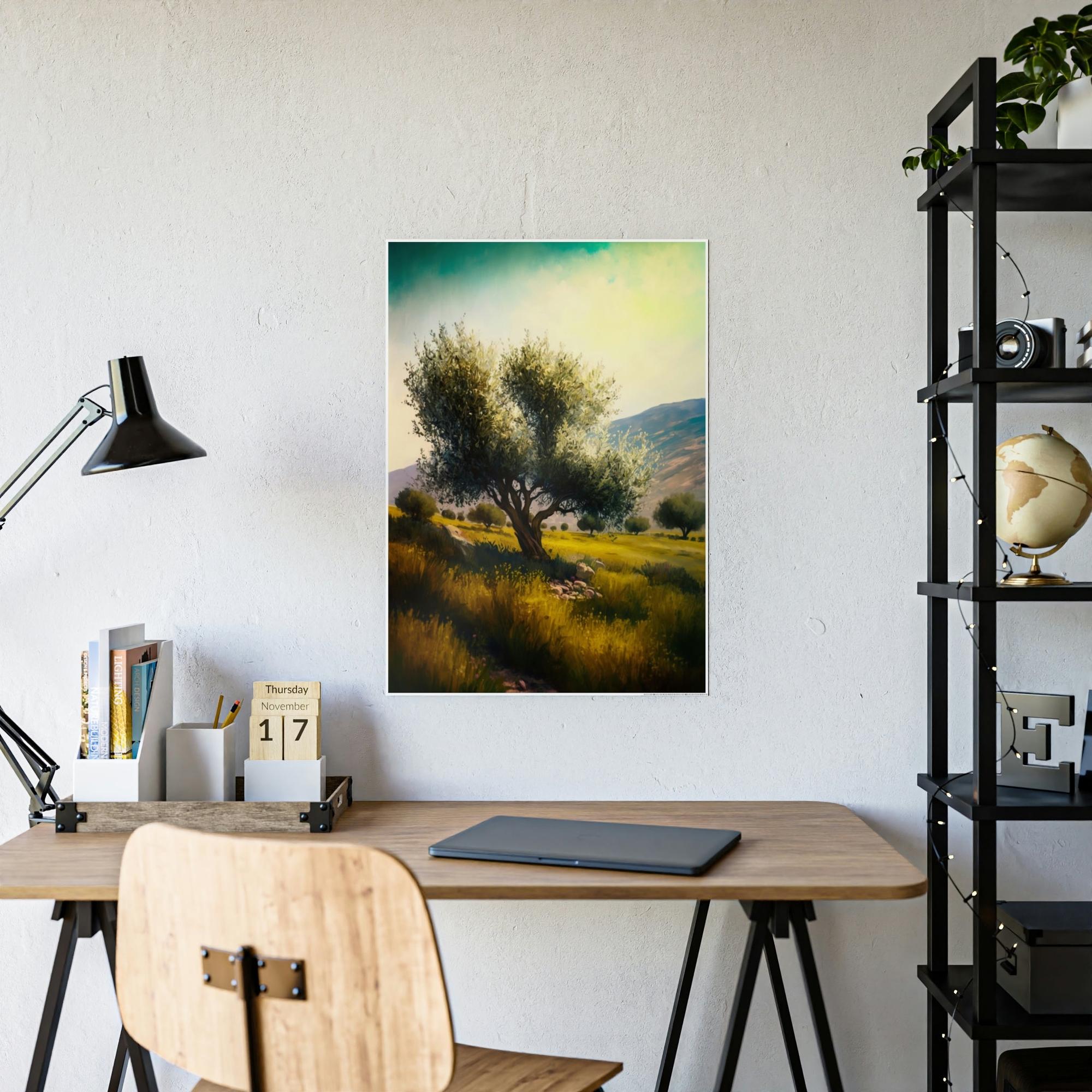 Olive Trees Shades of Green: A Tranquil and Serene Portrait of Olive Trees in Nature's Embrace