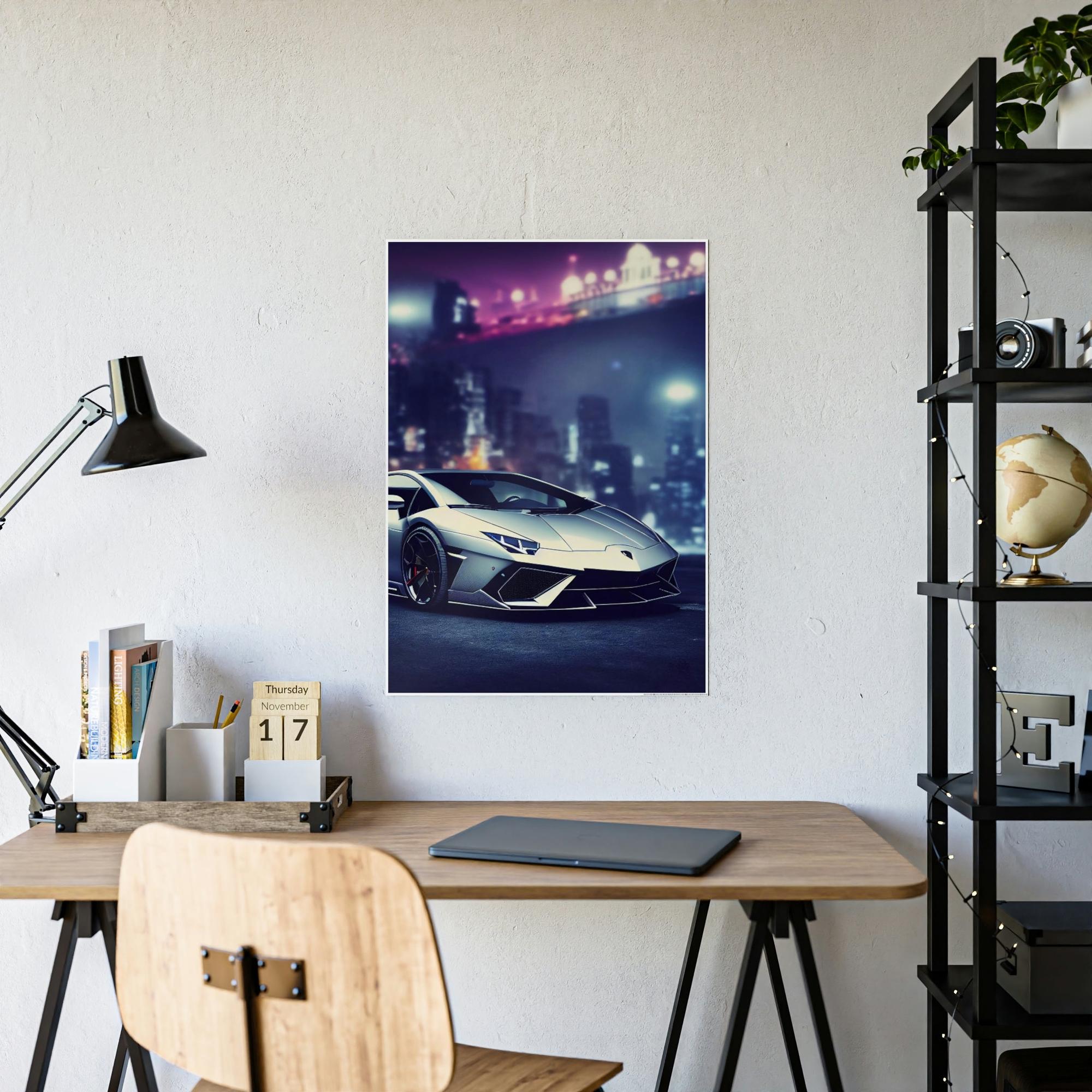 Lamborghini Precision and Power: Framed Canvas  & Poster Art Featuring Lamborghini