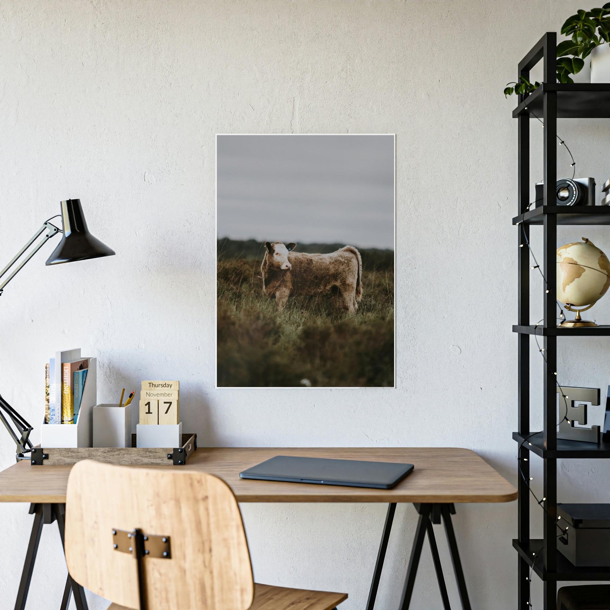 Cows Cow Portrait: Wall Art Poster & Canvas of a Beautiful Bovine